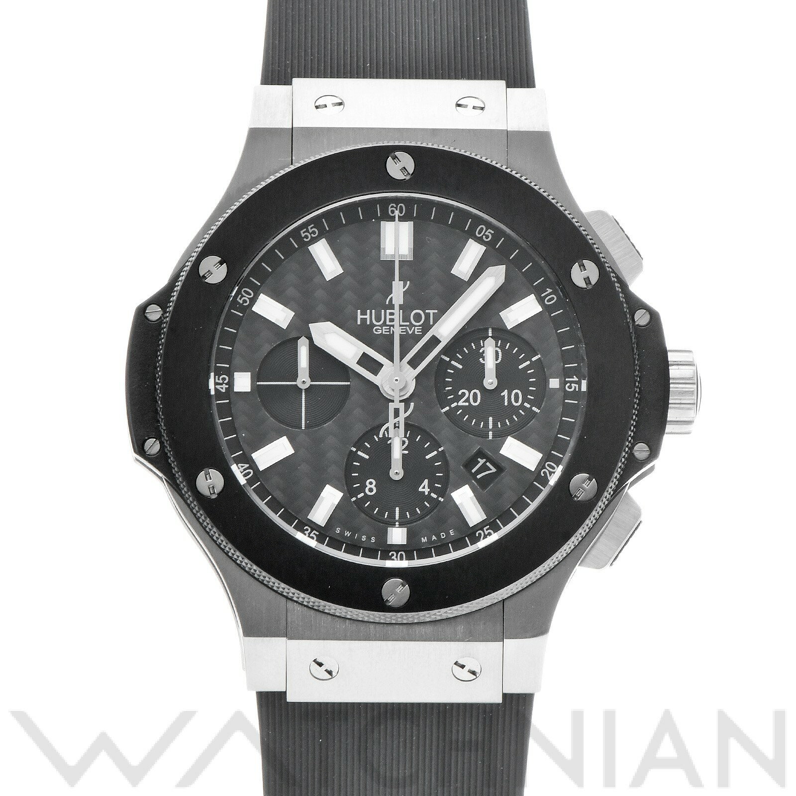 【WATCHNIAN誕生記念 全品P2倍 〜8/23】【中古】 ウブロ HUBLOT ビッグバン スチール セラミック 301.SM.1770.RX ブラックカーボン メンズ 腕時計