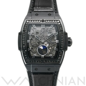 【中古】 ウブロ HUBLOT スピリット オブ ビッグバン ムーンフェイズ オールブラック ダイヤモンド 647.CI.1110.LR.1200 スケルトン メンズ 腕時計