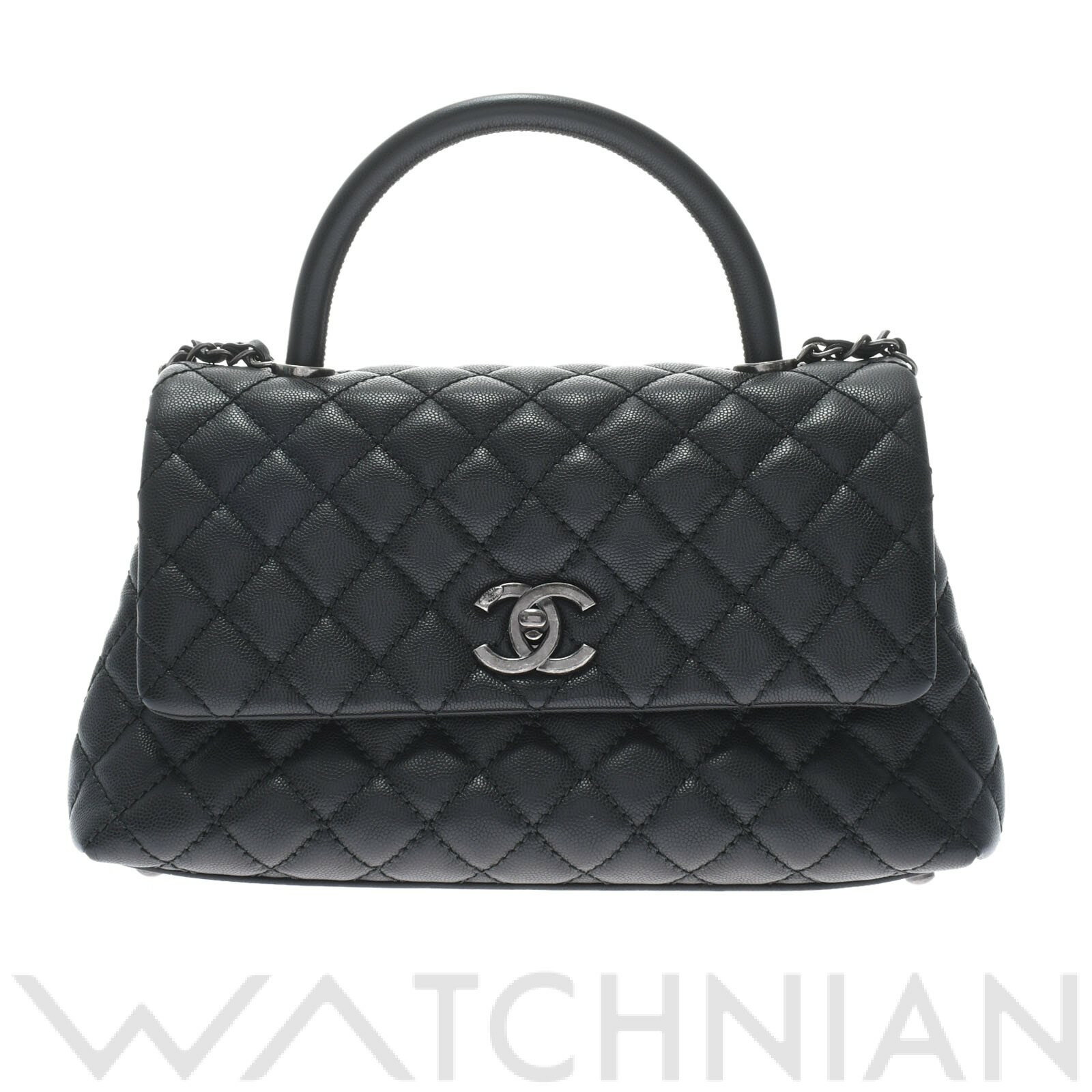 【中古】 シャネル CHANEL マトラッセ ココハンドル 2WAYチェーンショルダー ブラック/ヴィンテージ金具 A92991 キャビアスキン レディース ハンドバッグのサムネイル