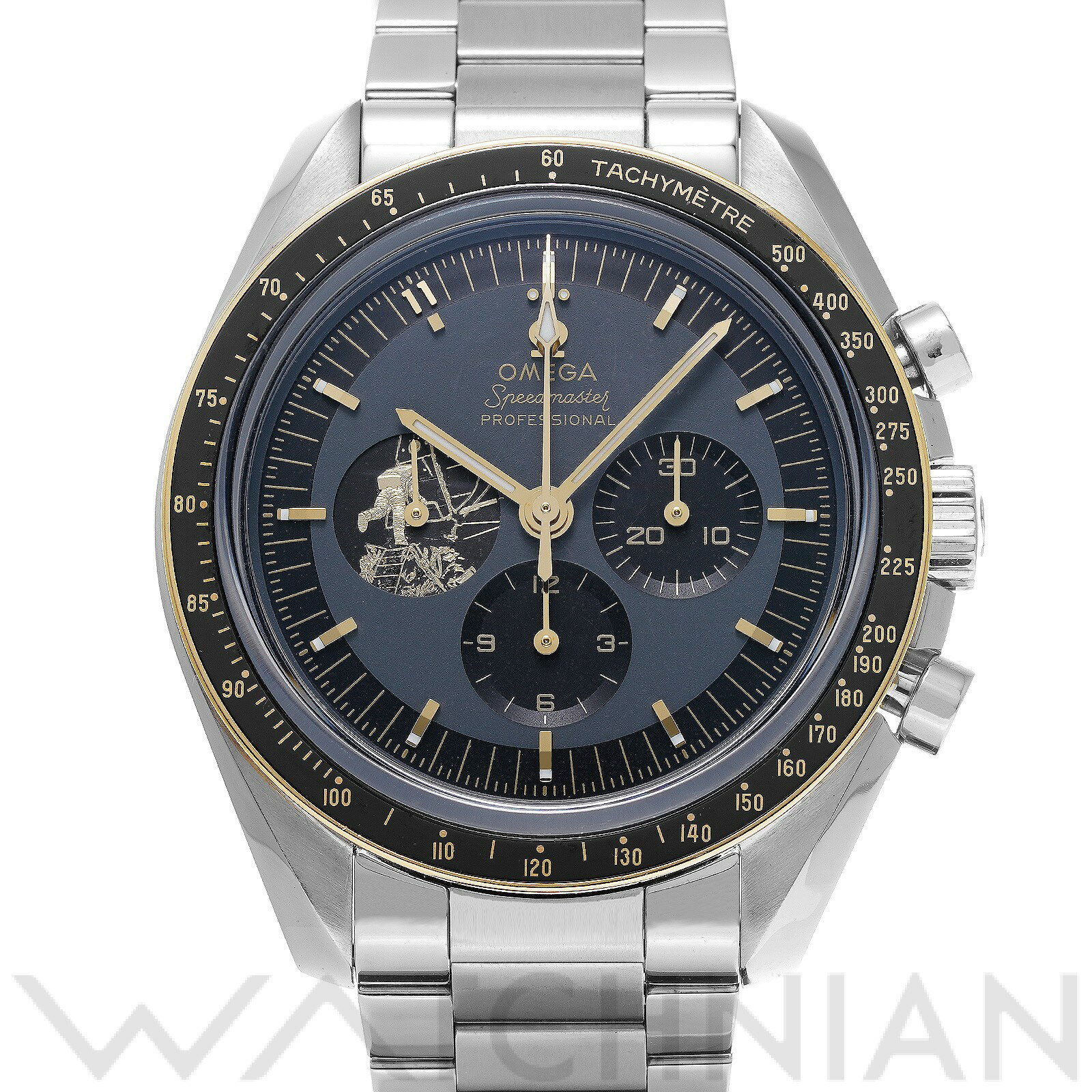 【中古】 オメガ OMEGA スピードマスター ムーンウォッチ コーアクシャル マスタークロノメーター アポロ11号 50th 310.20.42.50.01.001 グレー/ブラック メンズ 腕時計