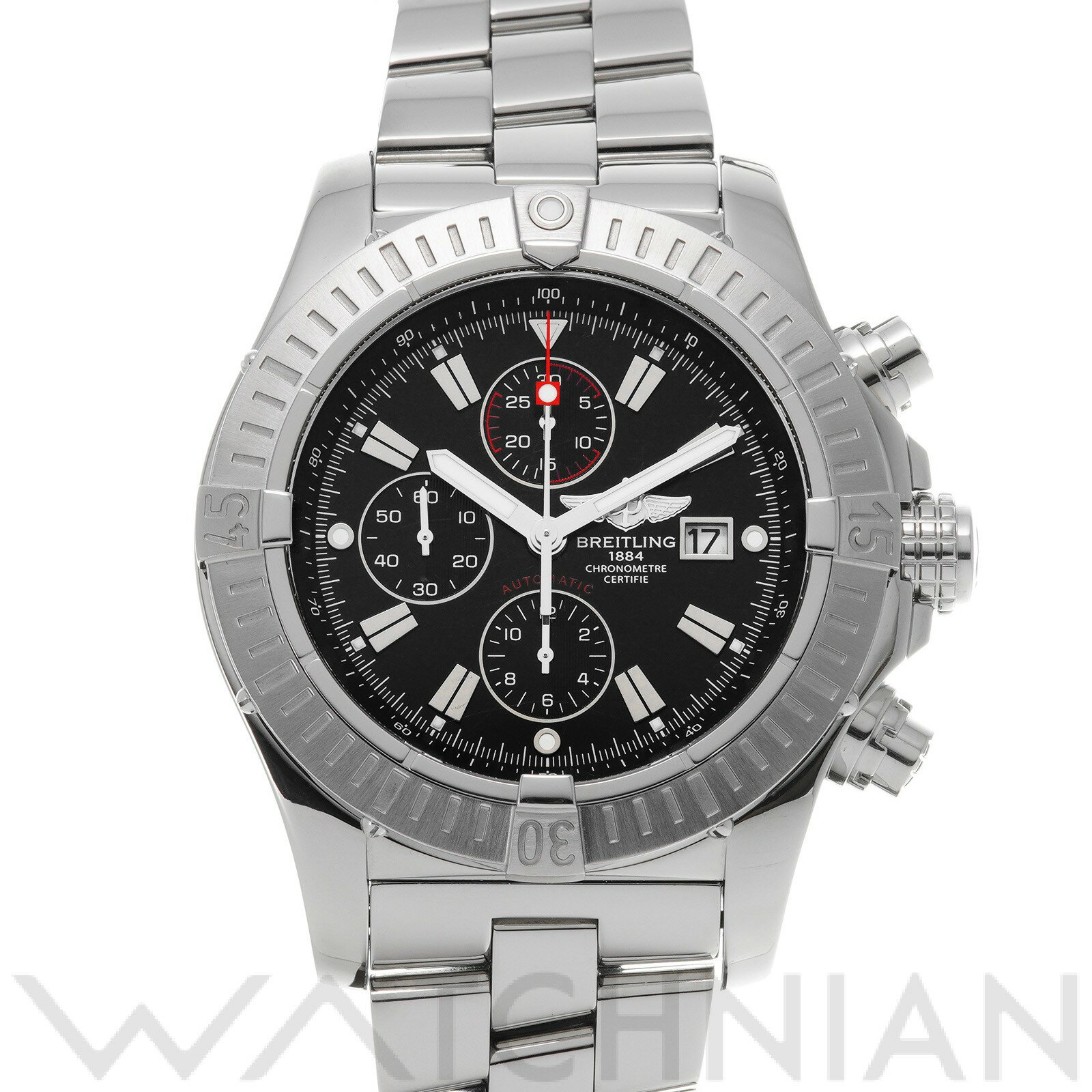 【中古】 ブライトリング BREITLING スーパーアベンジャー A337B07PRS ブラック  ...