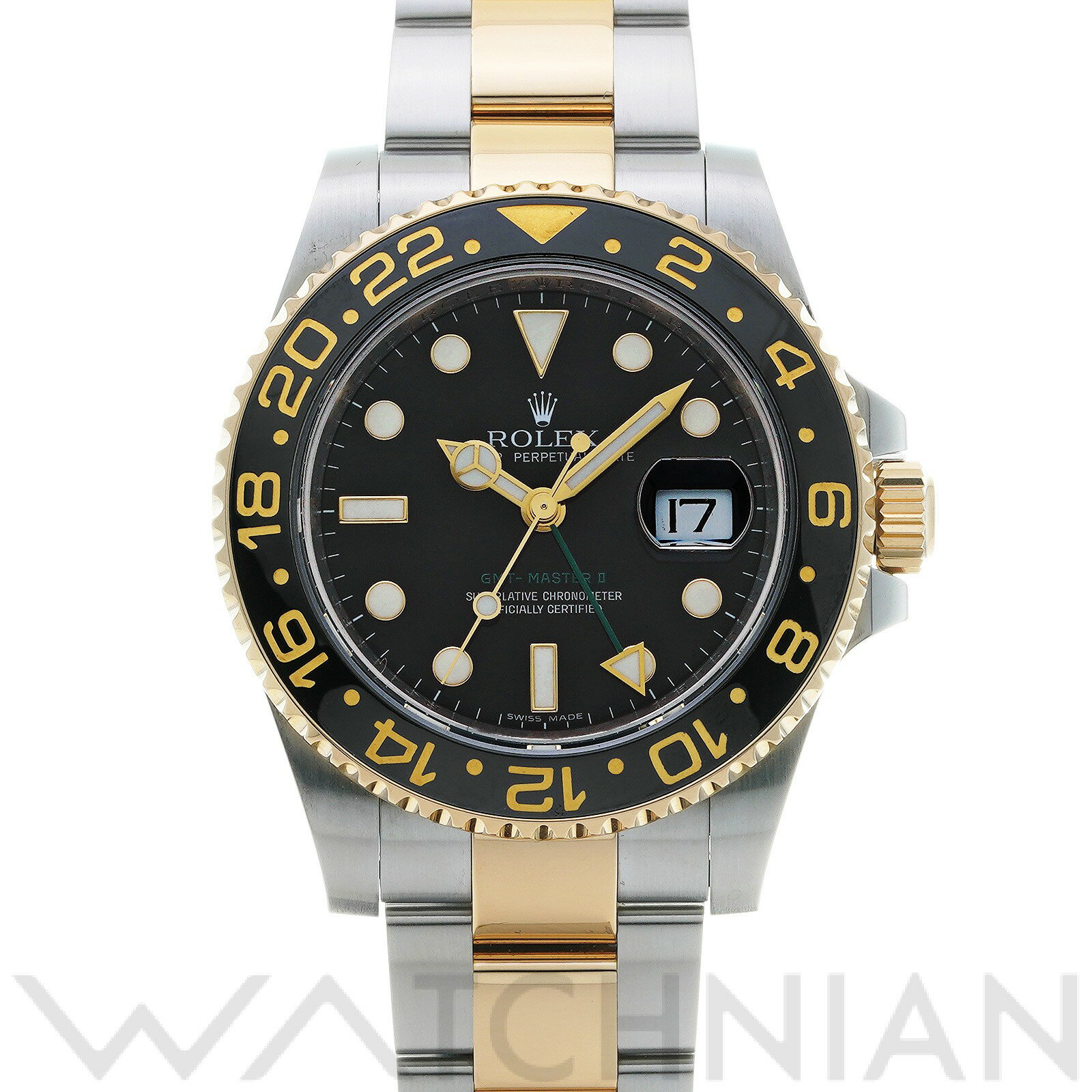 【中古】 ロレックス ROLEX GMTマスターII 116713LN M番(2008年頃製造) ブラック メンズ 腕時計