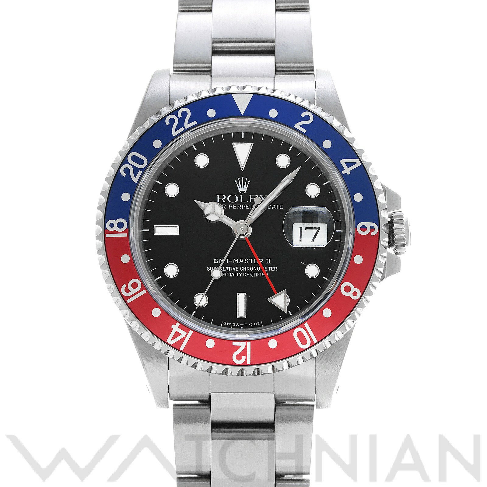 【中古】 ロレックス ROLEX GMTマスターII 16710 X番(1993年頃製造) ブラック メンズ 腕時計