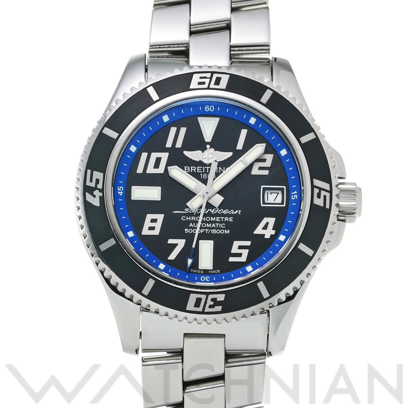 【中古】 ブライトリング BREITLING スーパーオーシャン 42 A187B30PRS ブラッ ...