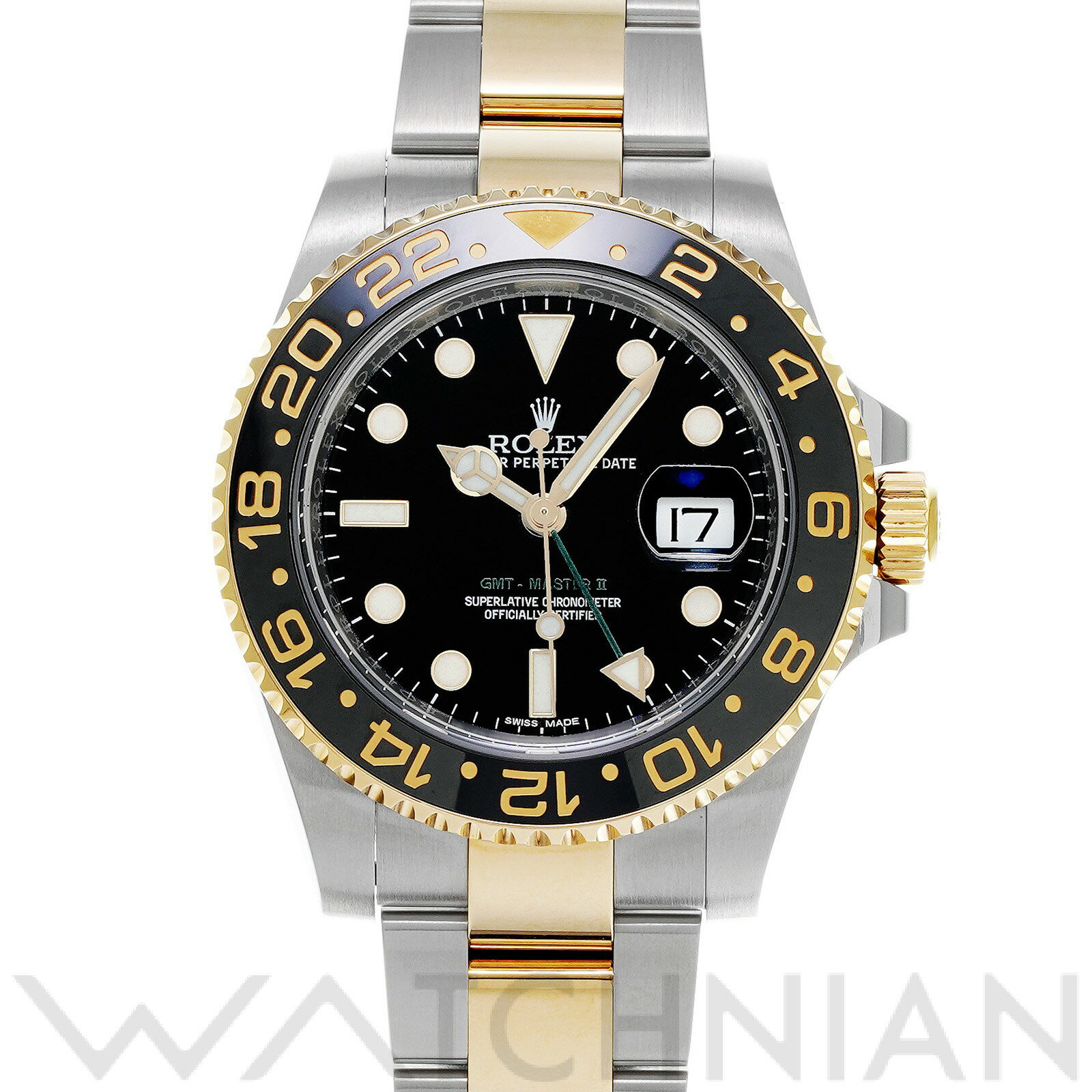 【中古】 ロレックス ROLEX GMTマスターII 116713LN ランダムシリアル ブラック メンズ 腕時計