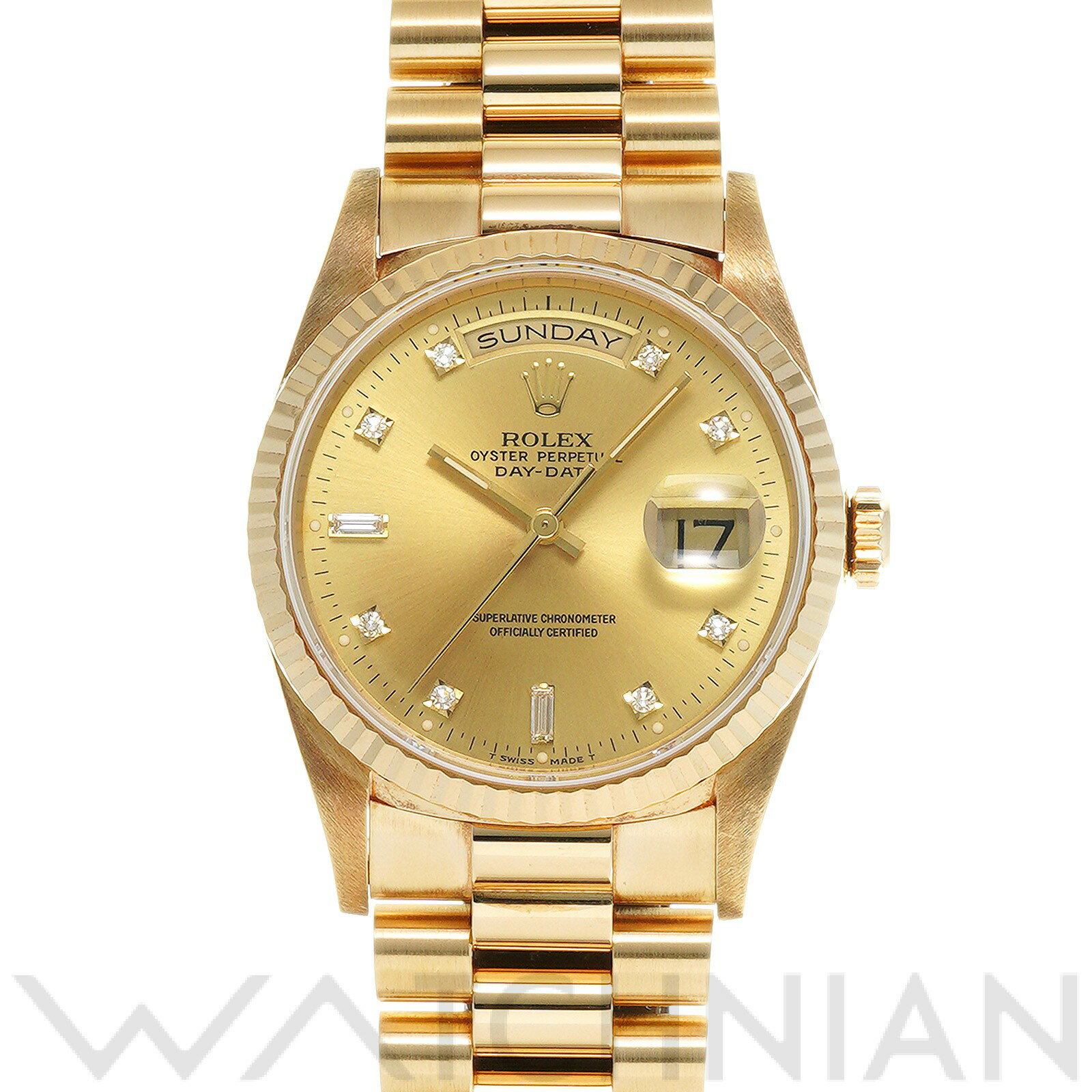 【中古】 ロレックス ROLEX デイデイト 18238A W番(1994年頃製造) シャンパン/ダイヤモンド メンズ 腕時計