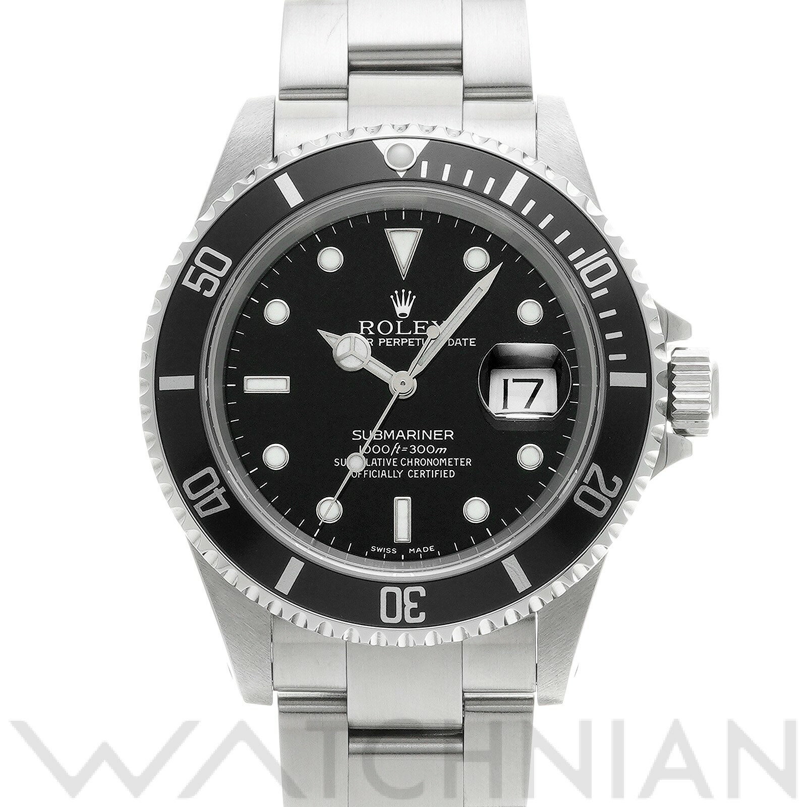 【中古】 ロレックス ROLEX サブマリーナ デイト 16610 P番(2001年頃製造) ブラック メンズ 腕時計