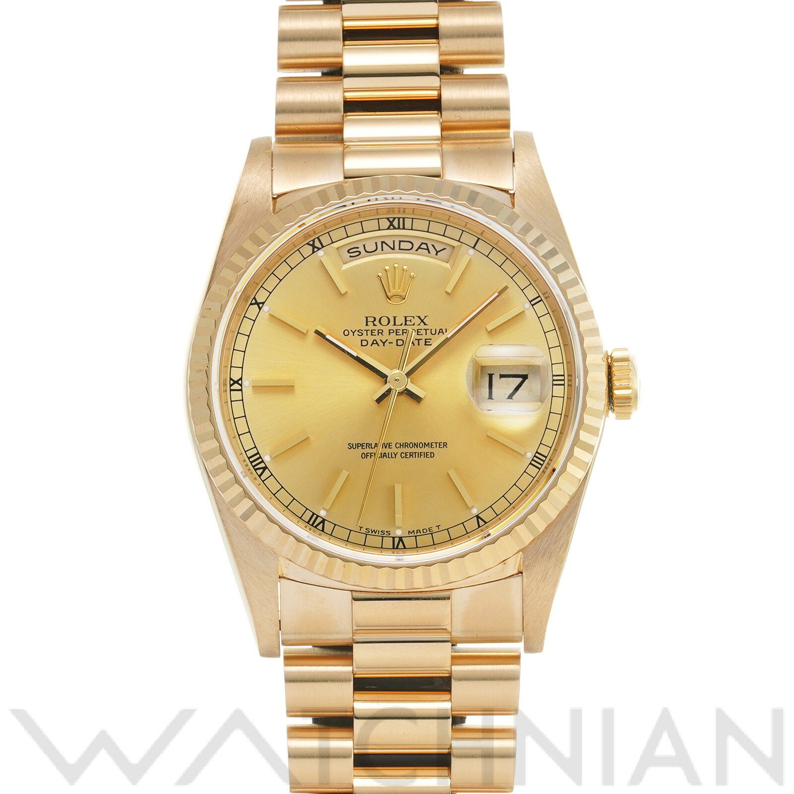 【中古】 ロレックス ROLEX デイデイト 18238 E番(1991年頃製造) シャンパン メンズ 腕時計