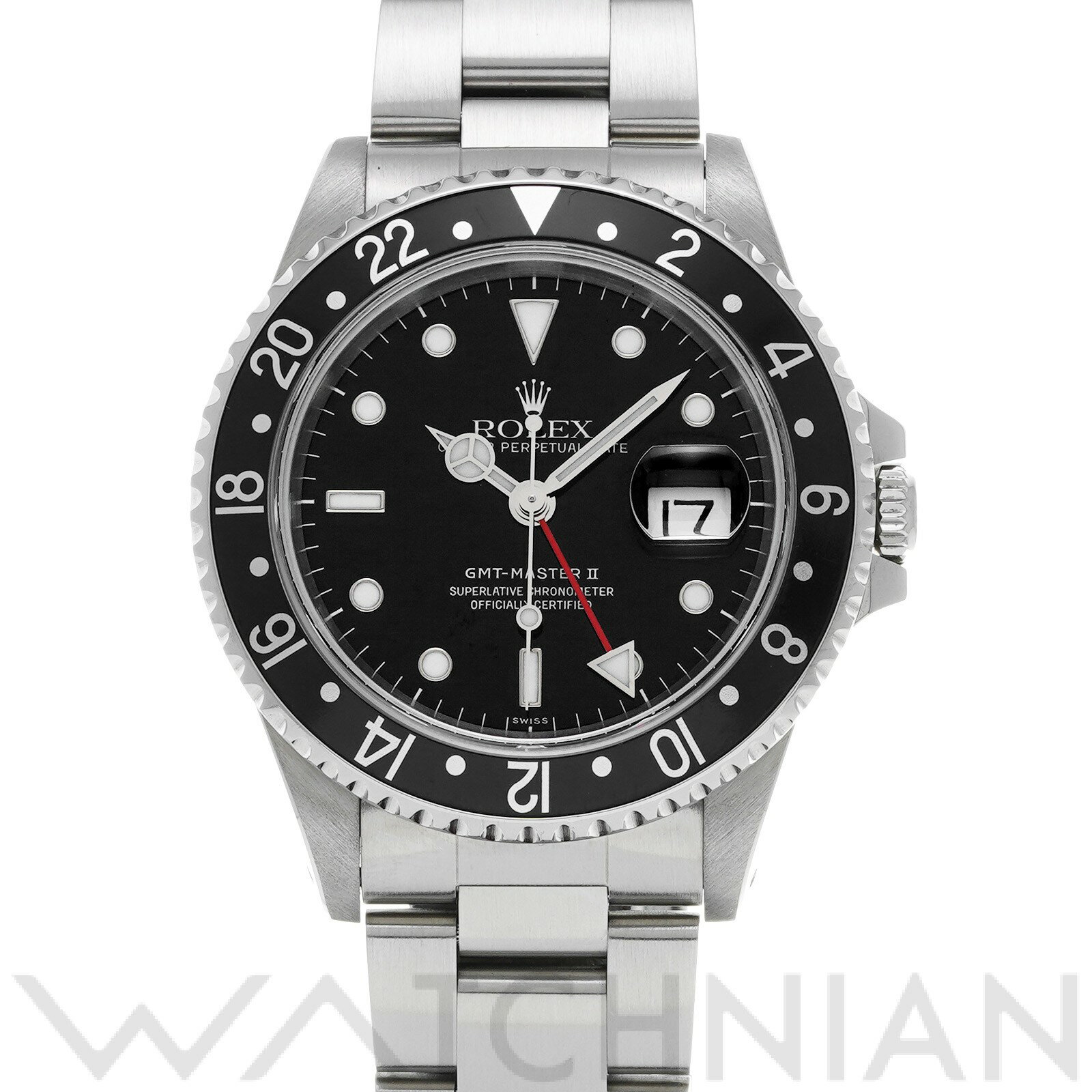 【中古】 ロレックス ROLEX GMTマスターII 16710 U番(1997年頃製造) ブラック メンズ 腕時計