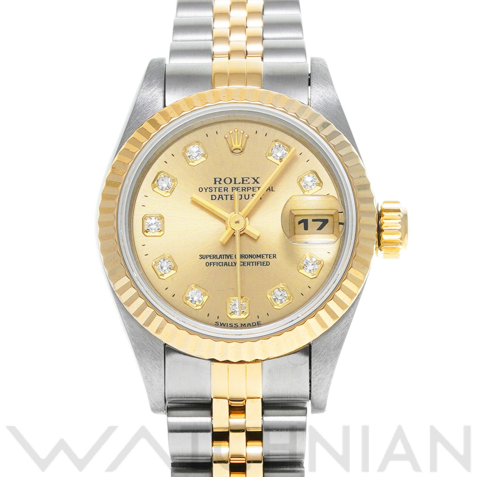 【中古】 ロレックス ROLEX デイトジャスト 69173G W番(1995年頃製造) シャンパン/ダイヤモンド レディース 腕時計