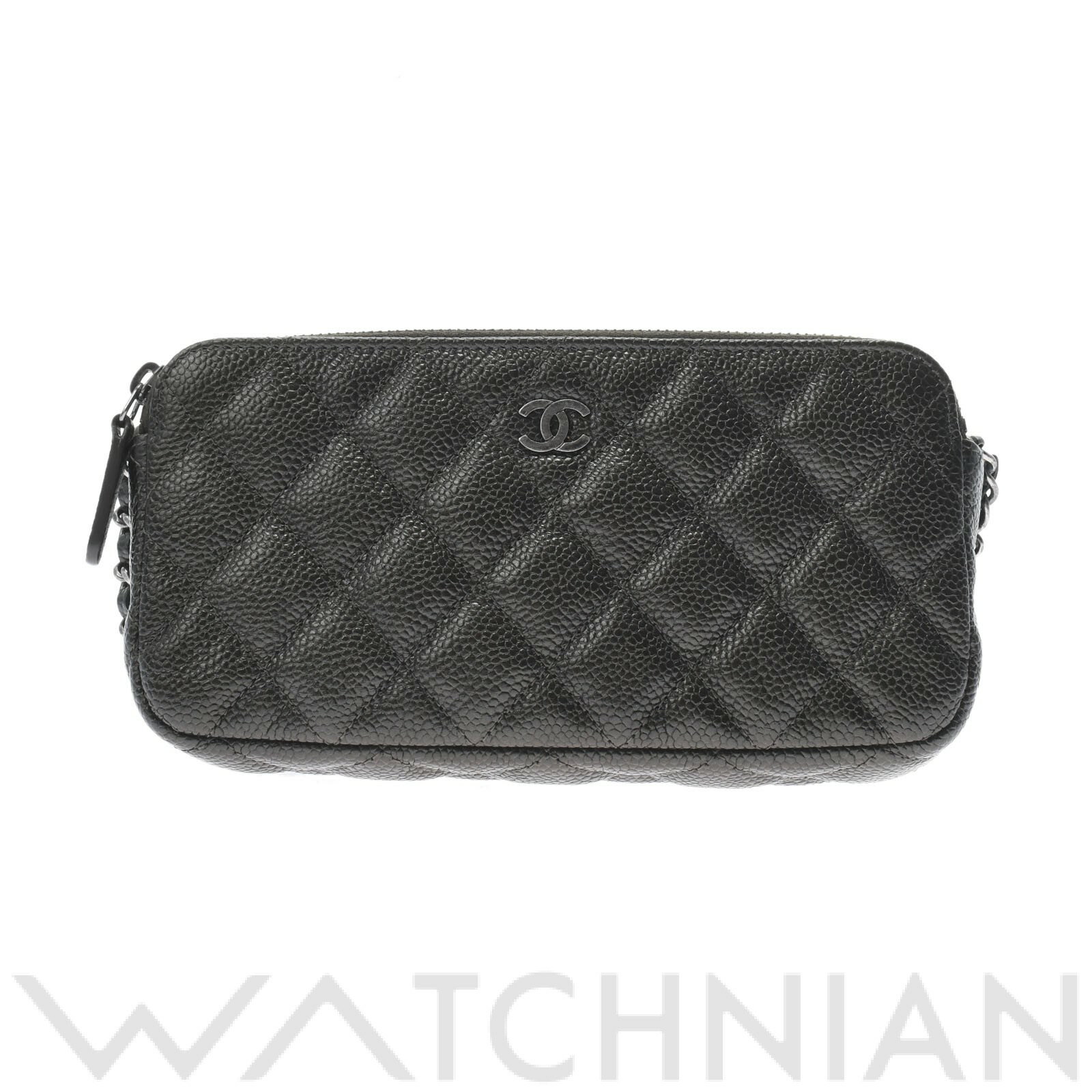 【中古】 シャネル CHANEL チェーンウォレット カーキ/ビンテージ金具 A82527 ソフトキャビアスキン レディース ショルダーバッグのサムネイル