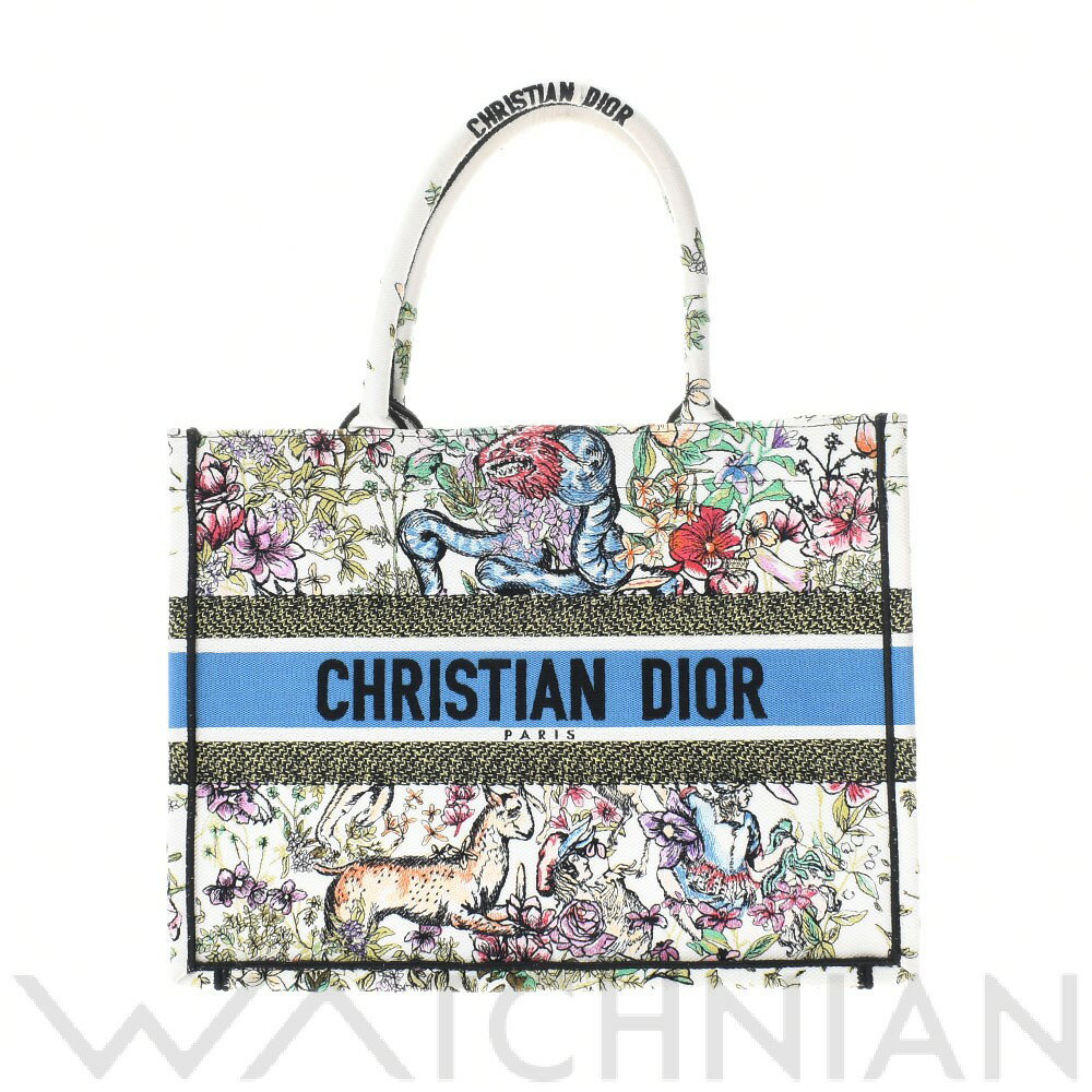 【中古】 クリスチャン ディオール Christian Dior ブックトート ミディアム D-Constellation アイボリー M1296ZRUV_M941 エンブロイダリーキャンバス レディース トートバッグのサムネイル