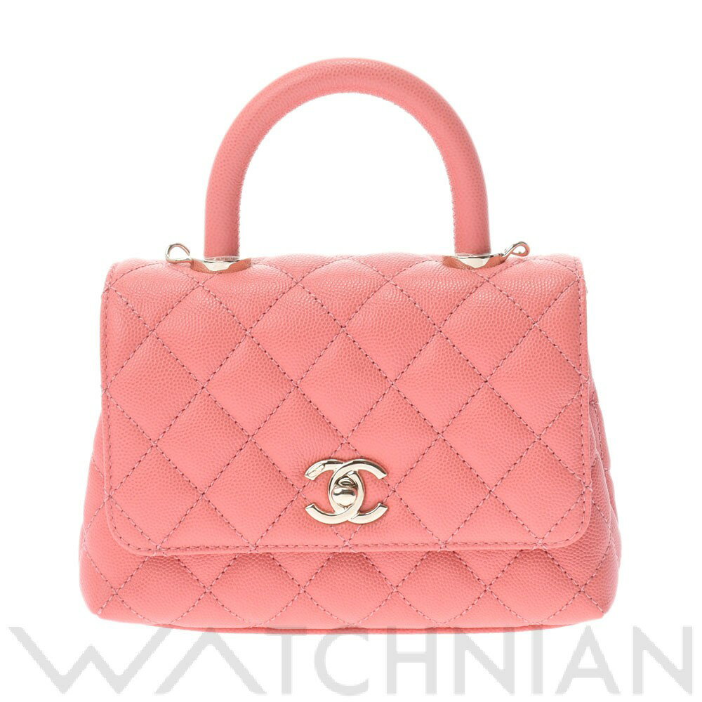 【未使用品】 シャネル CHANEL ココハンドル XXS 2WAYチェーンショルダー ピンク AS2215 キャビアスキン レディース ハンドバッグのサムネイル