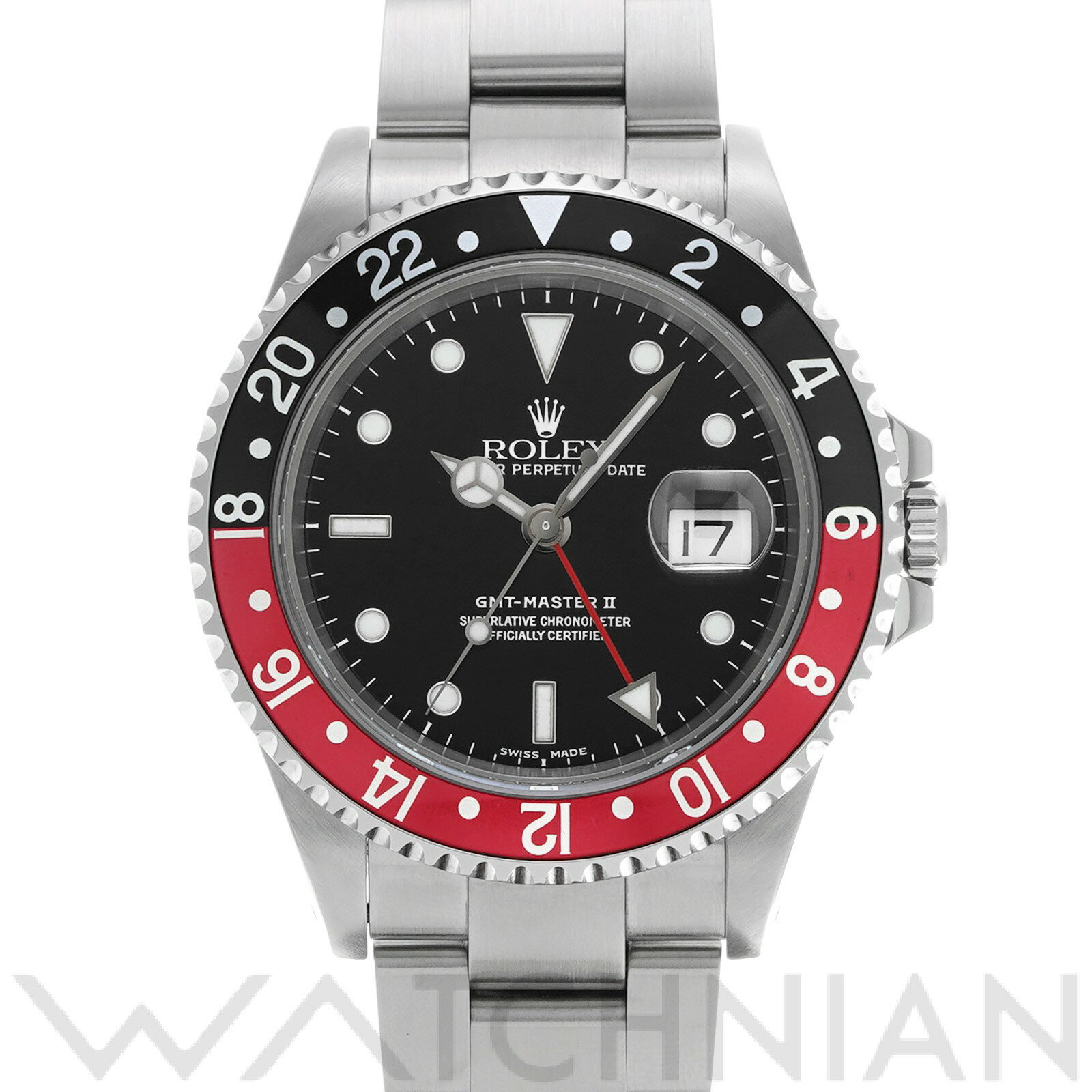 【中古】 ロレックス ROLEX GMTマスターII 16710 P番(2000年頃製造) ブラック メンズ 腕時計