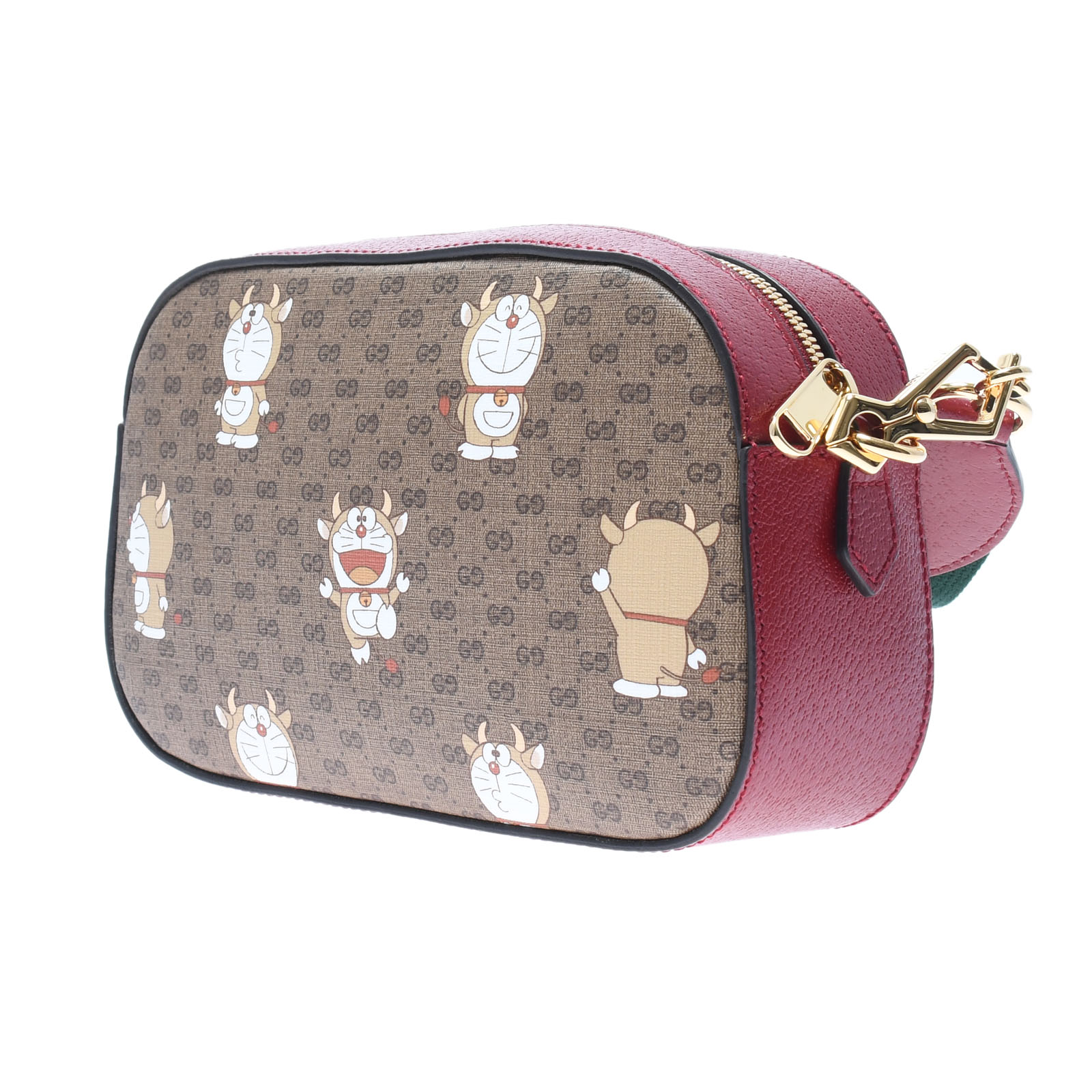 【未使用品】 グッチ GUCCI ドラえもんコラボ ベージュ/ボルドー 574886-525040 ミニGGスプリームキャンバス レディース ショルダーバッグ