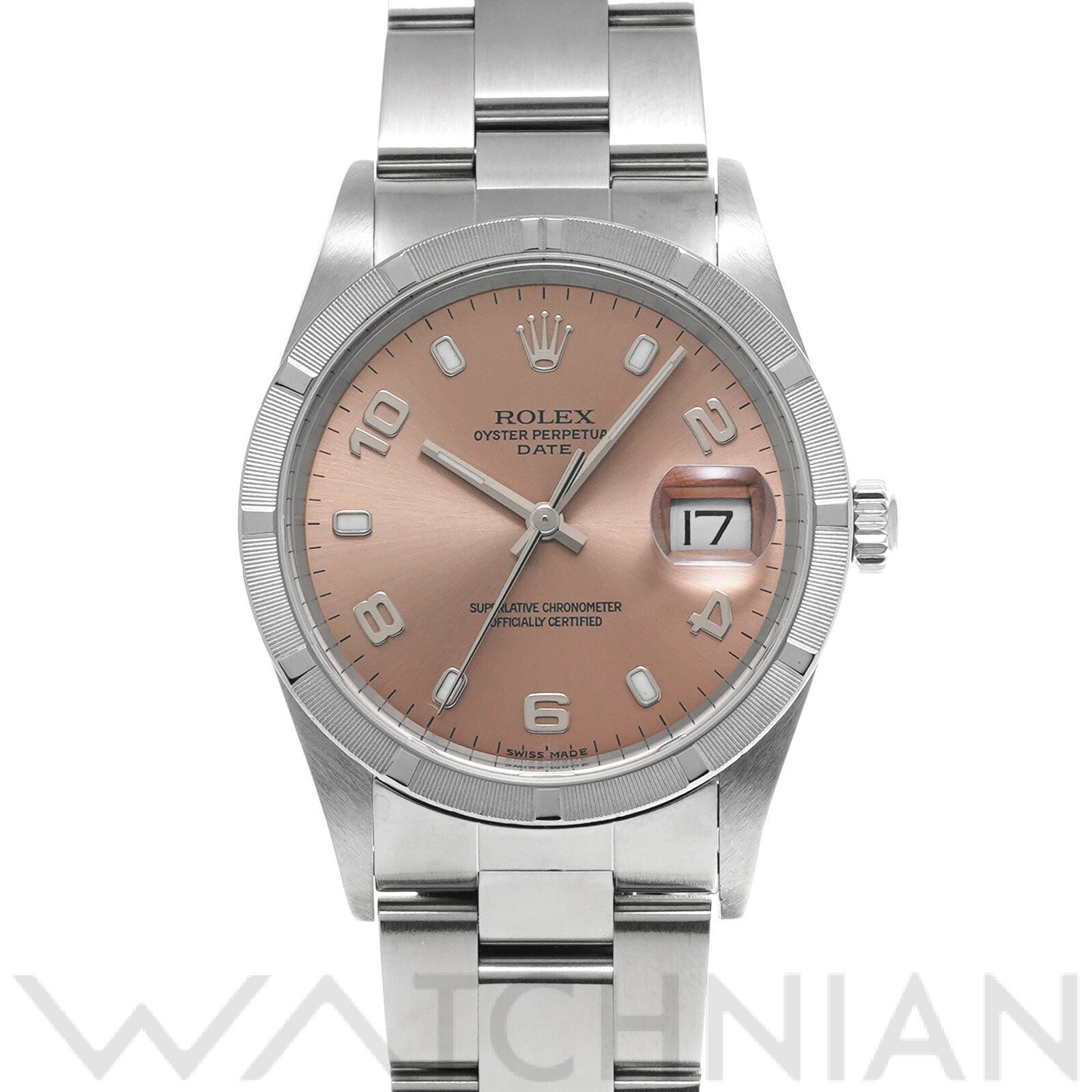 【中古】 ロレックス ROLEX オイスターパーペチュアル デイト 15210 Y番(2003年頃製造) ピンク メンズ 腕時計