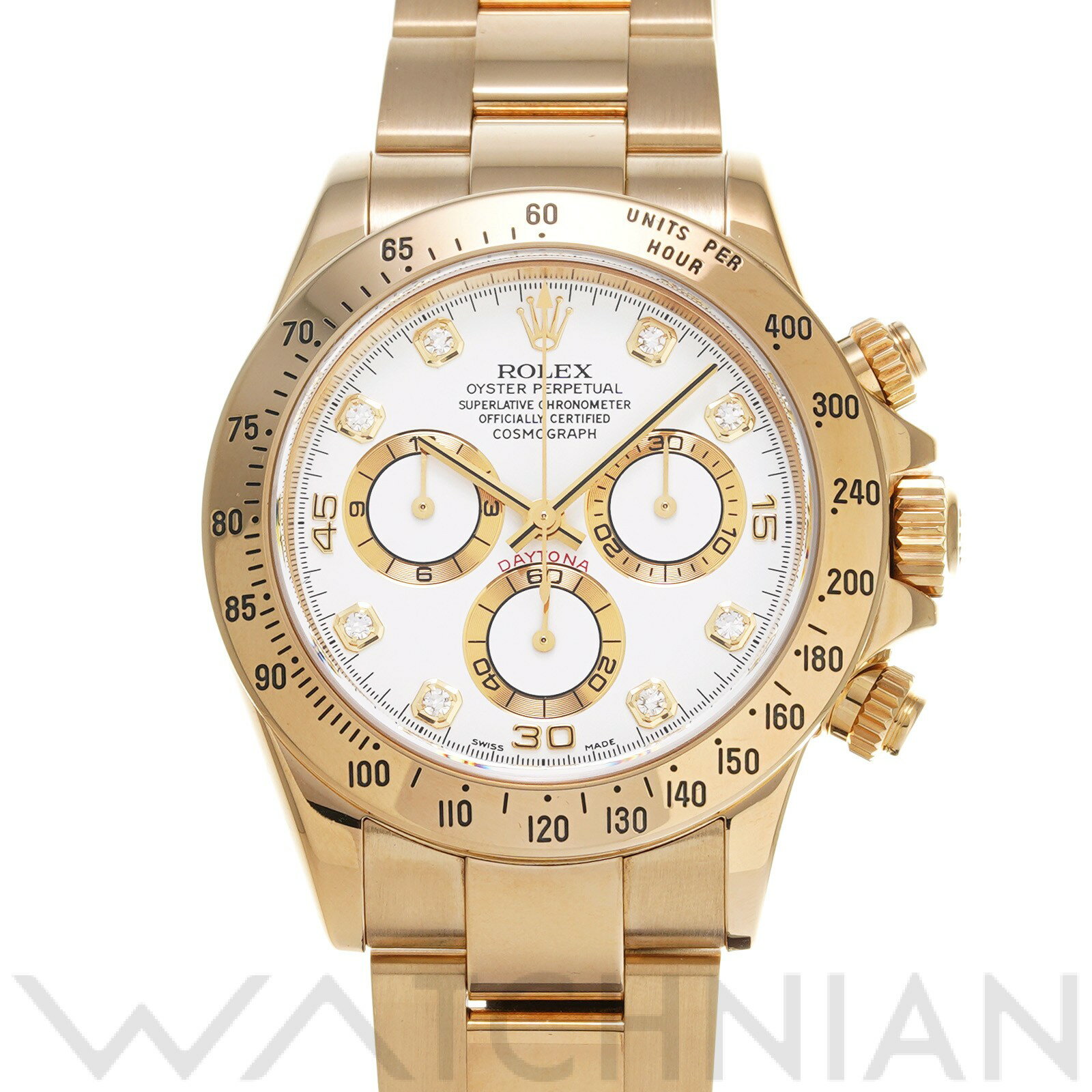 【中古】 ロレックス ROLEX コスモグラフ デイトナ 116528G Y番(2002年頃製造) ホワイト/ダイヤモンド メンズ 腕時計