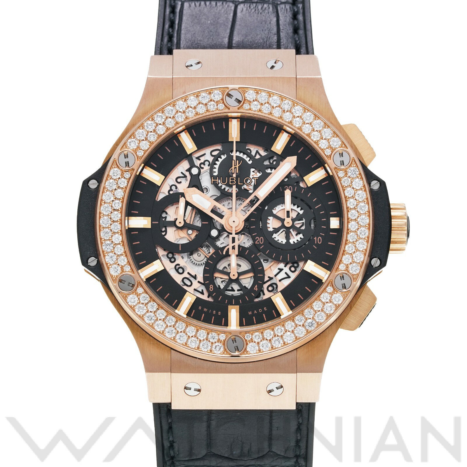 【中古】 ウブロ HUBLOT ビッグバン アエロバン キングゴールド ダイヤモンド 311.PX. ...