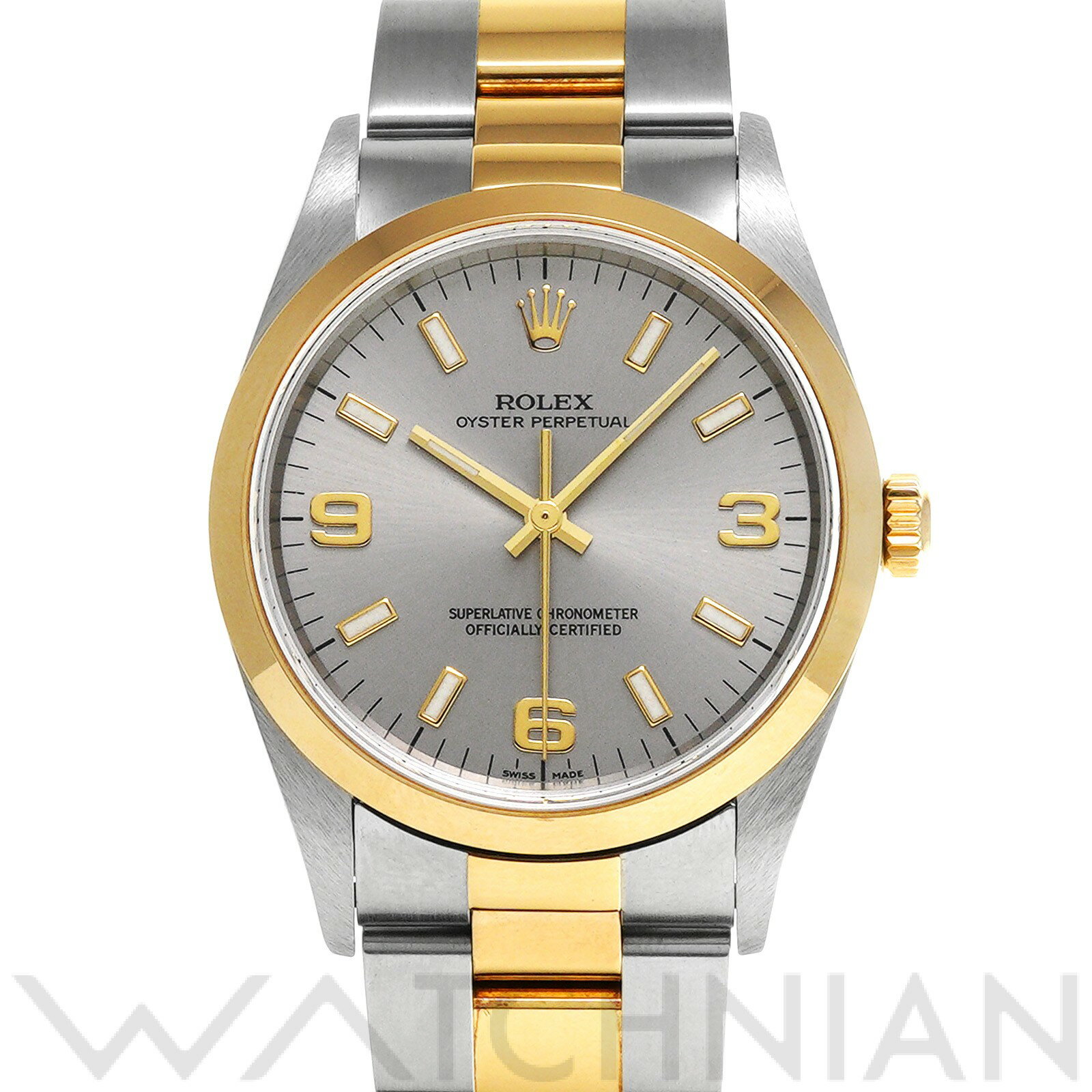 【中古】 ロレックス ROLEX オイスターパーペチュアル 14203M Y番(2002年頃製造) グレー メンズ 腕時計