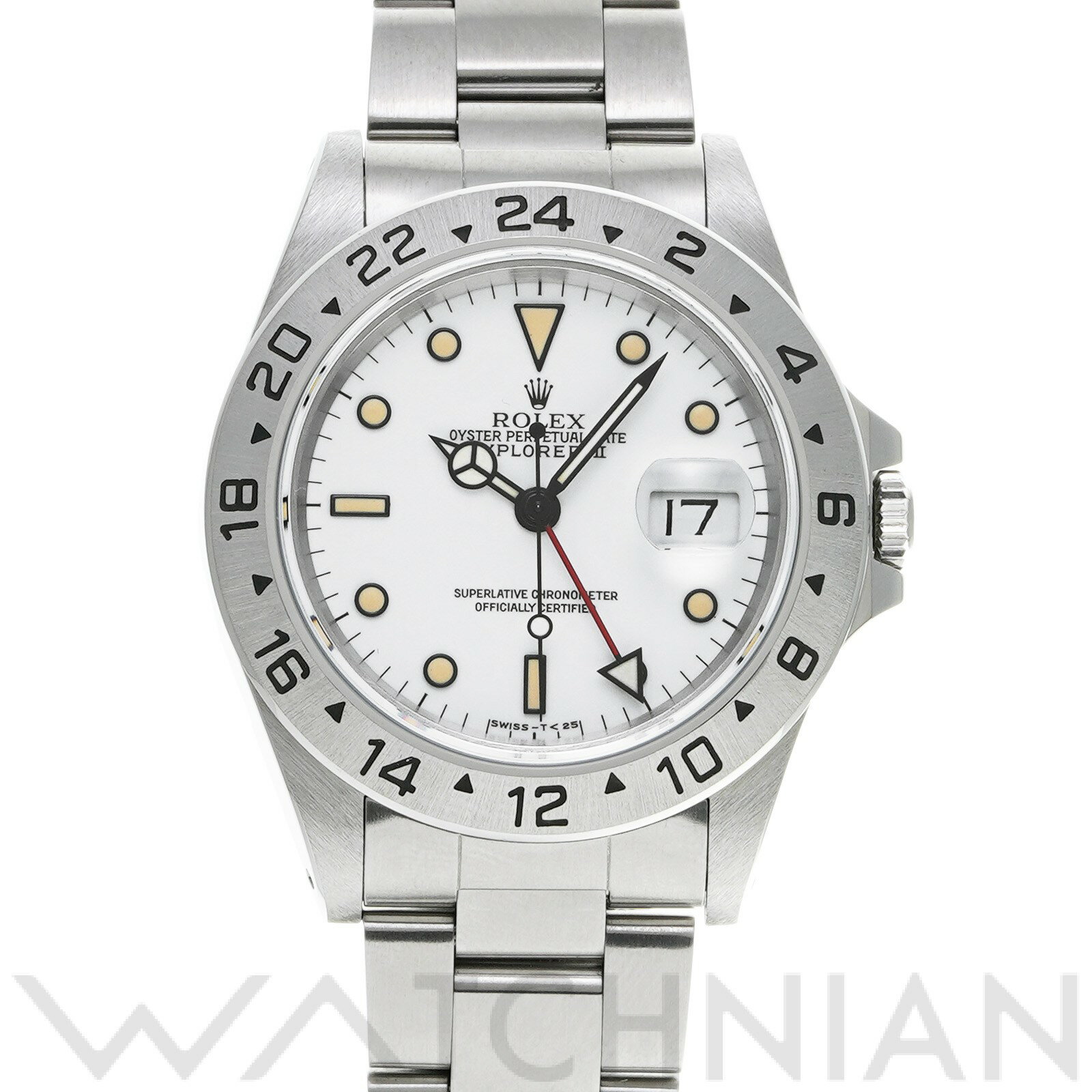 【中古】 ロレックス ROLEX エクスプローラーII 16570 N番(1992年頃製造) ホワイト メンズ 腕時計