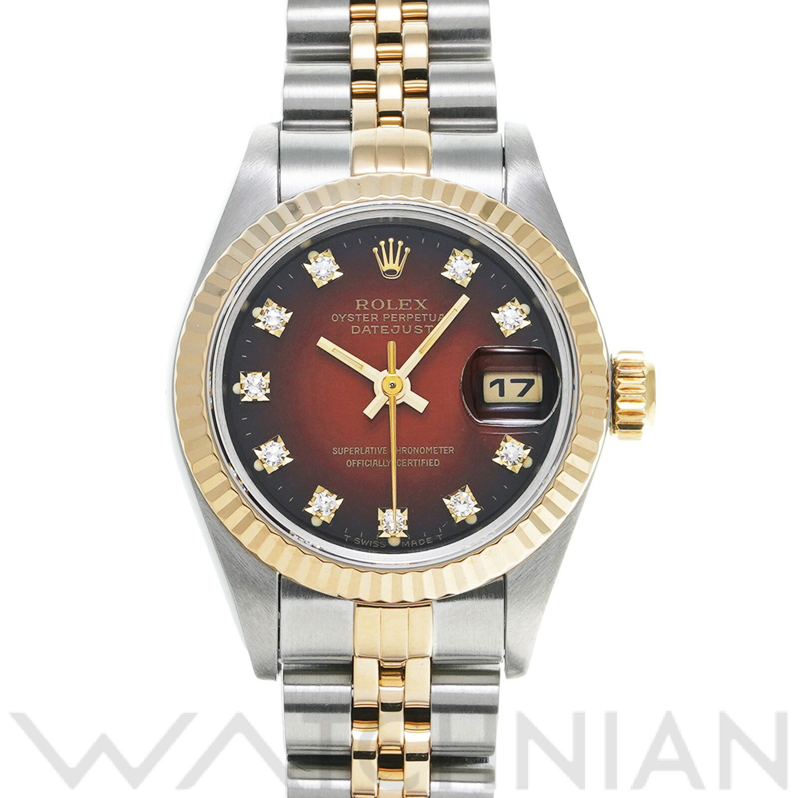 【中古】 ロレックス ROLEX デイトジャスト 69173G S番(1994年頃製造) チェリー・グラデーション/ダイヤモンド レディース 腕時計