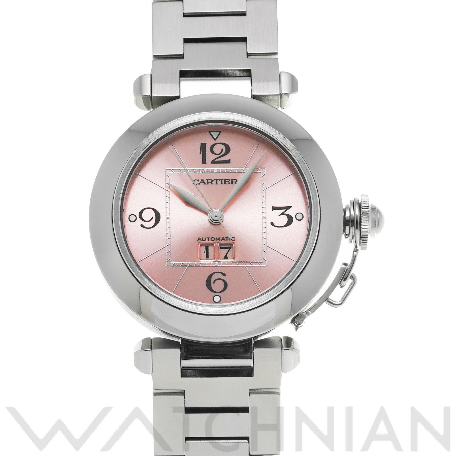 【中古】 カルティエ CARTIER パシャC ビッグデイト W31058M7 ピンク ユニセックス ...