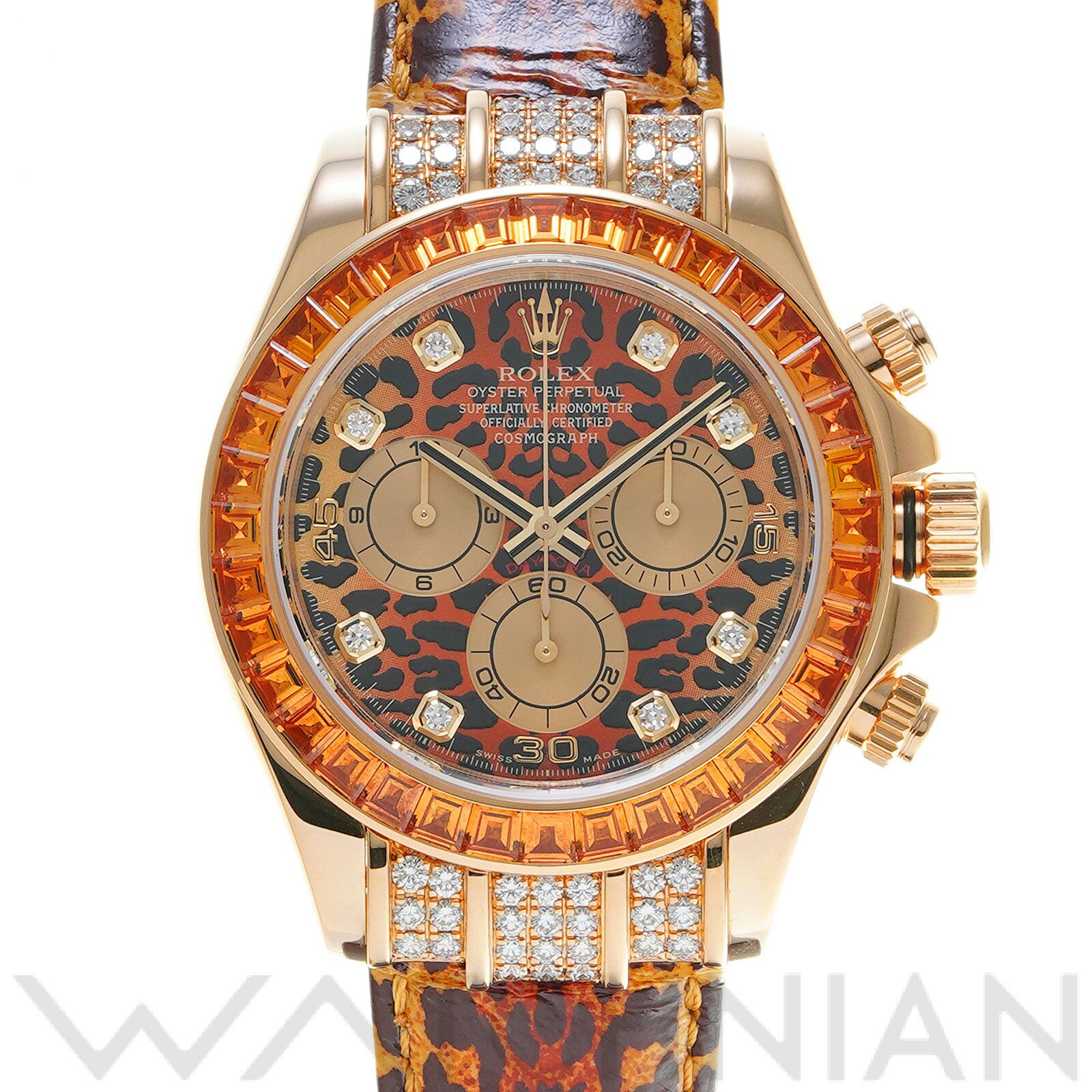 【中古】 ロレックス ROLEX コスモグラフ デイトナ レパード 116598SACO K番(2002年頃製造) レパード/シャンパン/ダイヤモンド メンズ 腕時計