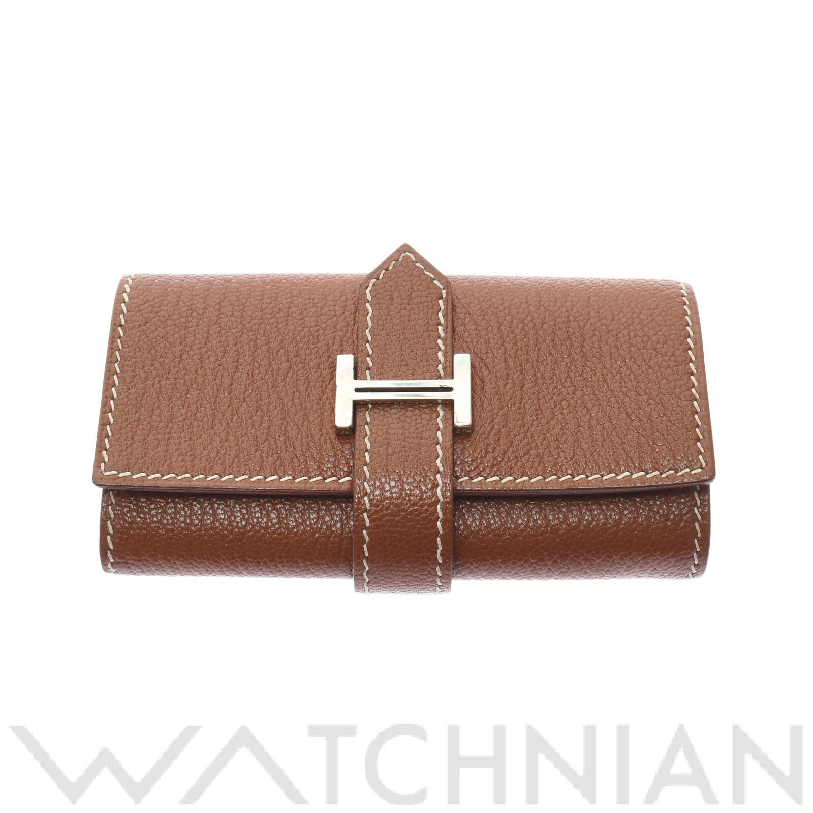 【中古】 エルメス HERMES ベアン 4連キーケース コニャック/パラジウム金具 シェーブル ユニセックス キーケースのサムネイル