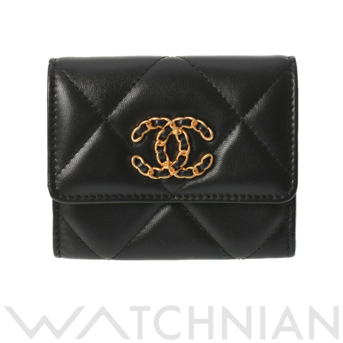 【未使用品】 シャネル CHANEL CHANEL19 フラップ 黒/ゴールド金具 AP1790 ラムスキン レディース カードケースのサムネイル