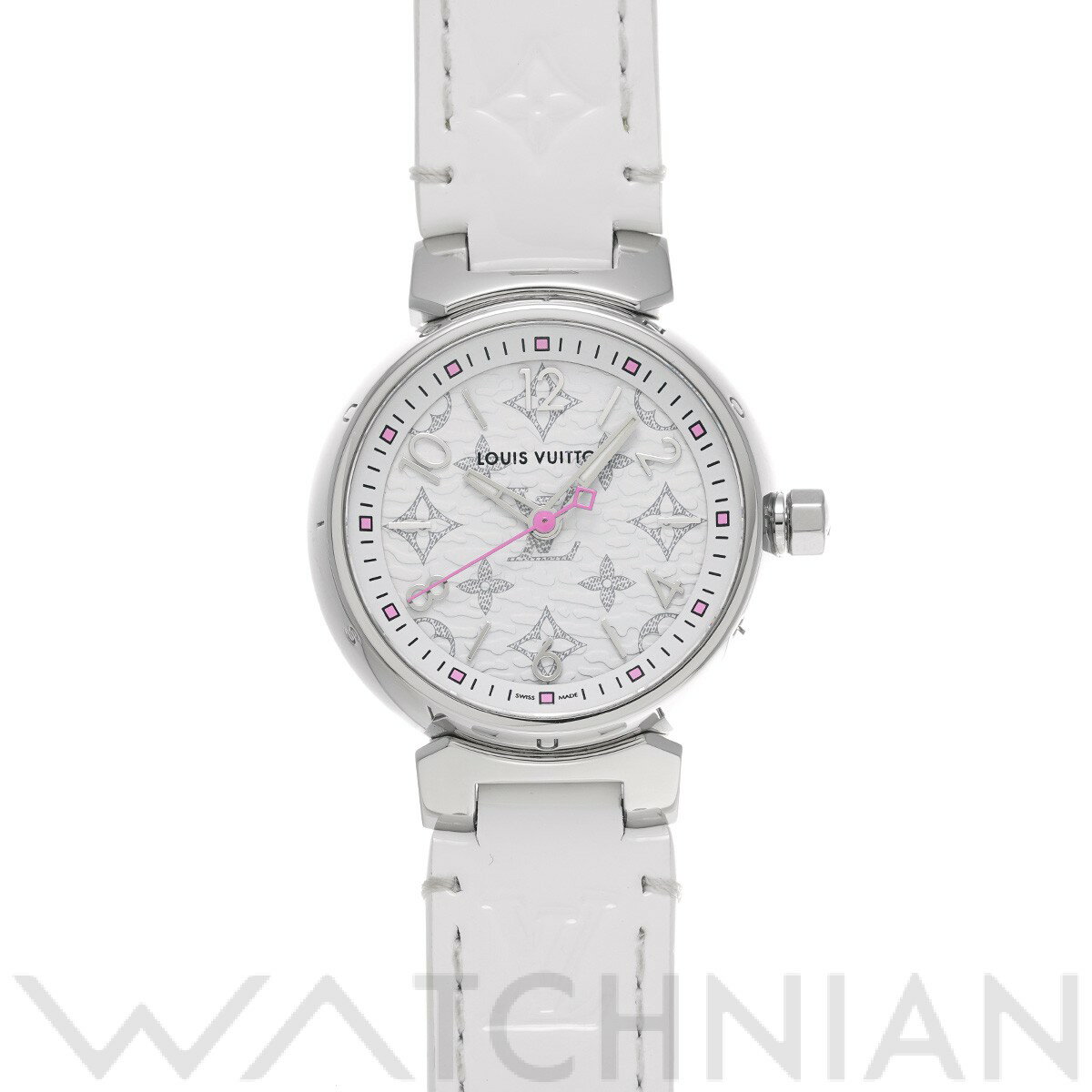 【中古】 ルイ ヴィトン LOUIS VUITTON タンブールPM QA115 ホワイト/グレー レディース 腕時計のサムネイル