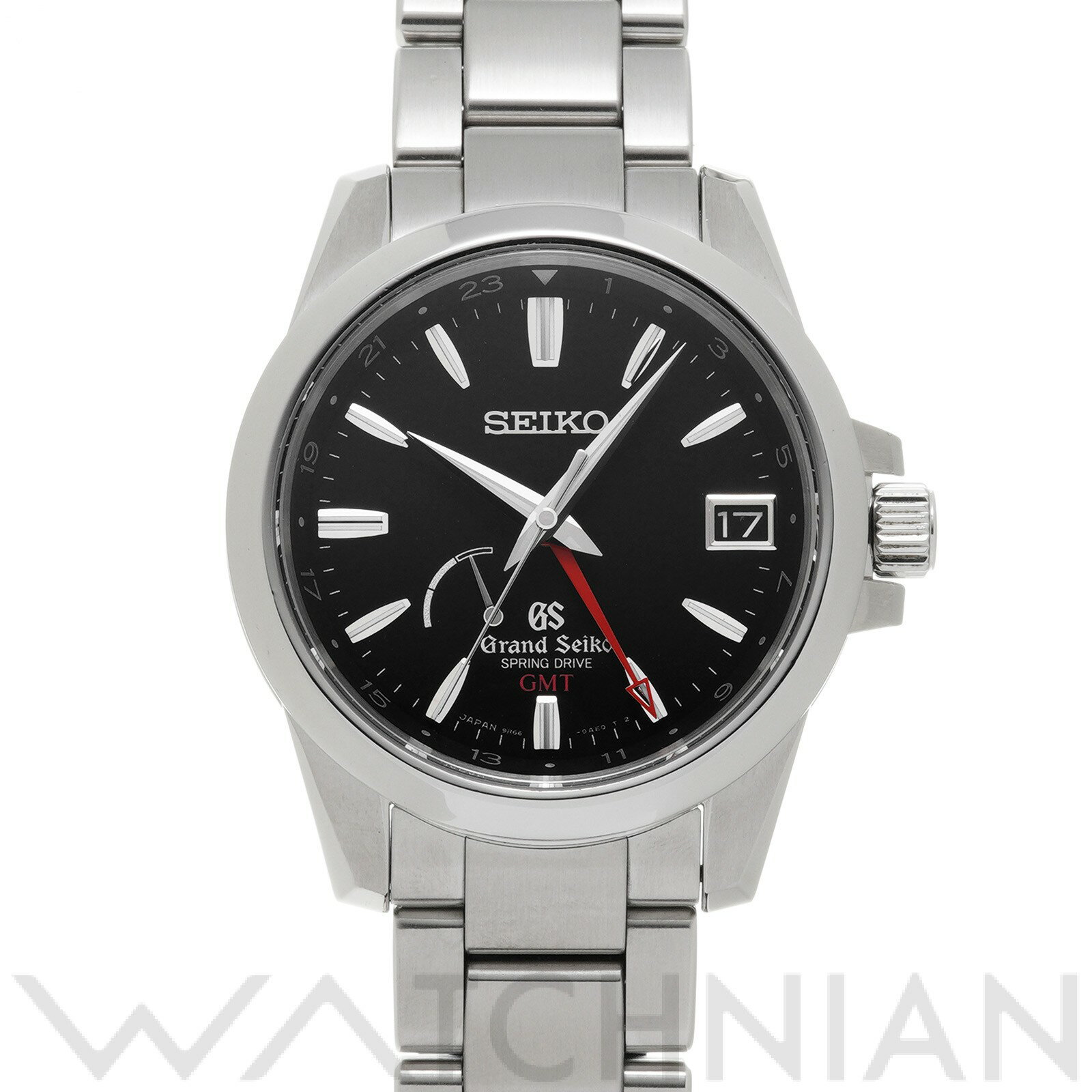 【中古】 グランドセイコー Grand Seiko スプリングドライブ GMT SBGE013 ブラ ...