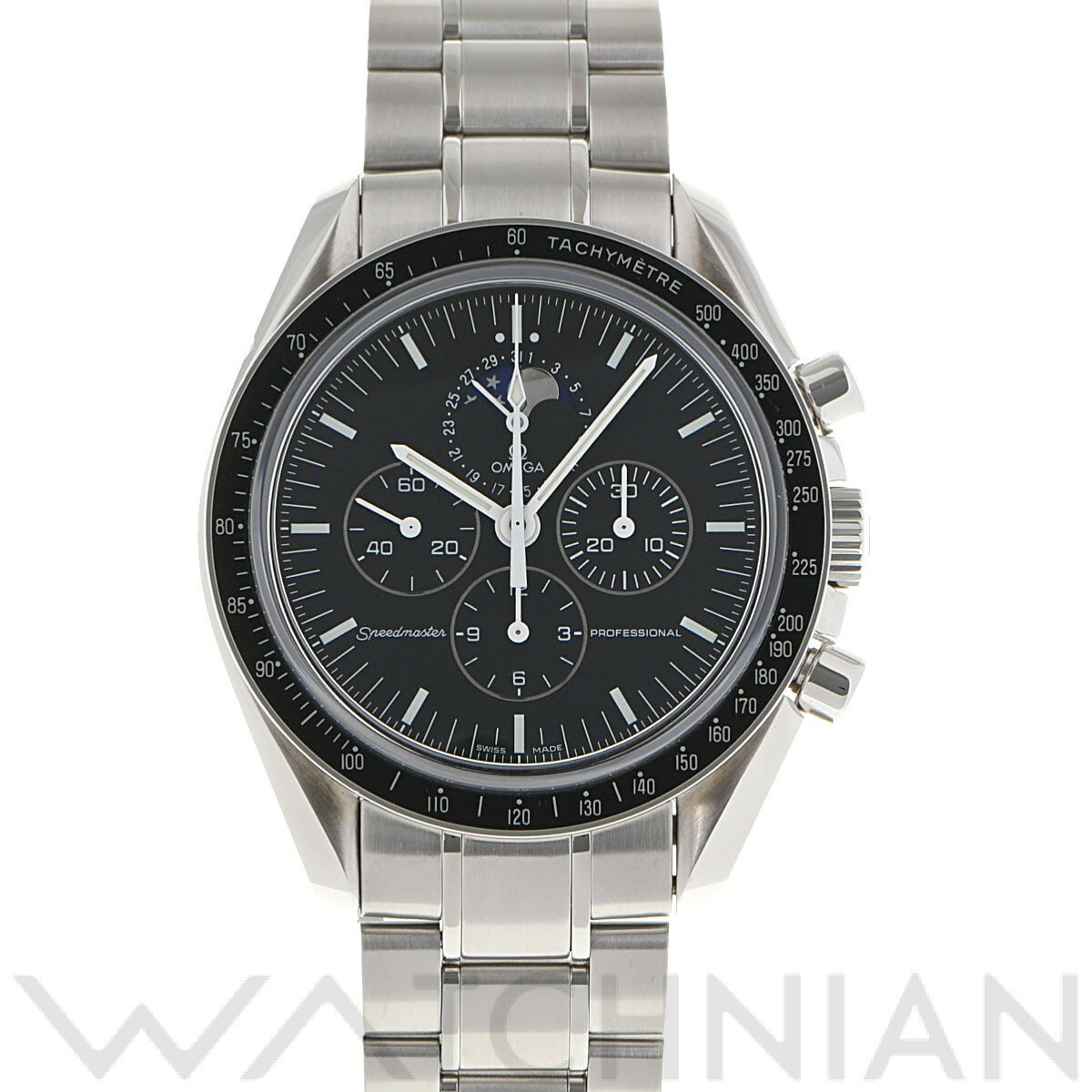 【中古】 オメガ OMEGA スピードマスター ムーンウォッチ ムーンフェイズ 3576.50 ブラ ...