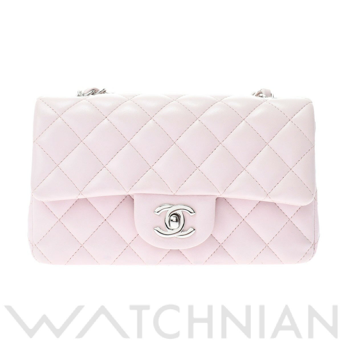 【中古】 シャネル CHANEL マトラッセ ミニフラップバッグ 20 ライトピンク/シルバー金具 A69900 ラムスキン レディース ショルダーバッグのサムネイル