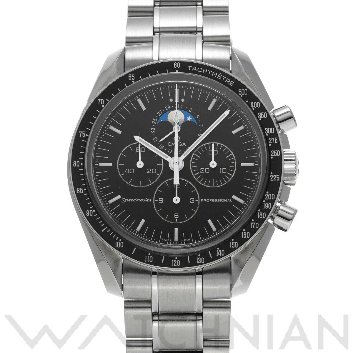 【中古】 オメガ OMEGA スピードマスター ムーンフェイズ ムーンウォッチ 3576.50 ブラ ...