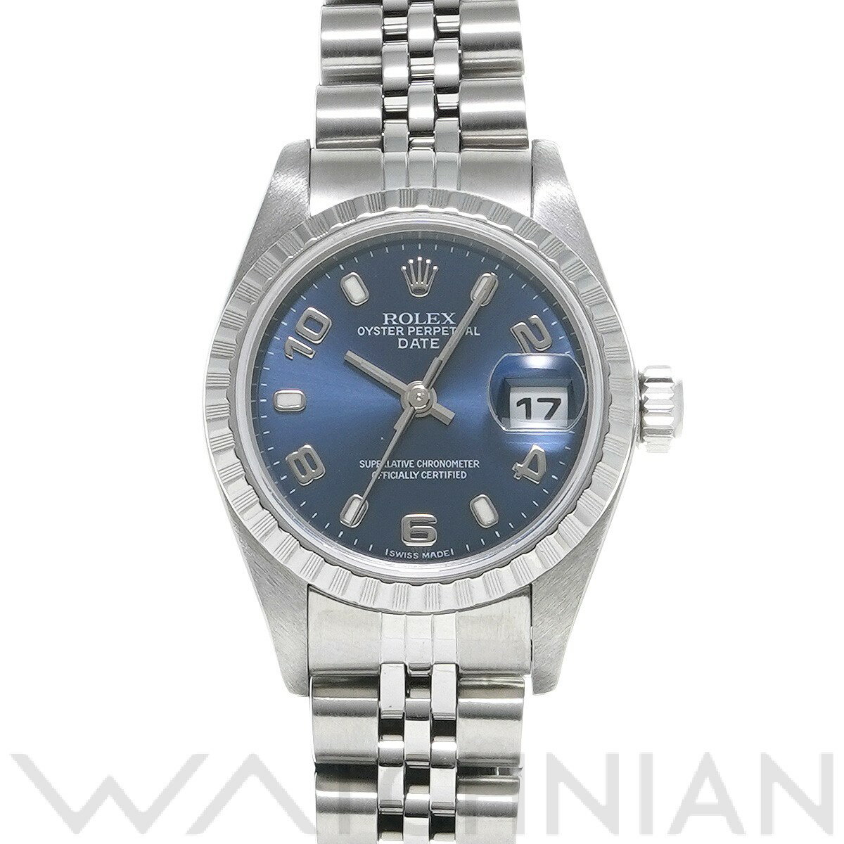 【中古】 ロレックス ROLEX オイスターパーペチュアル デイト 79240 K番(2002年頃製造) ブルー レディース 腕時計