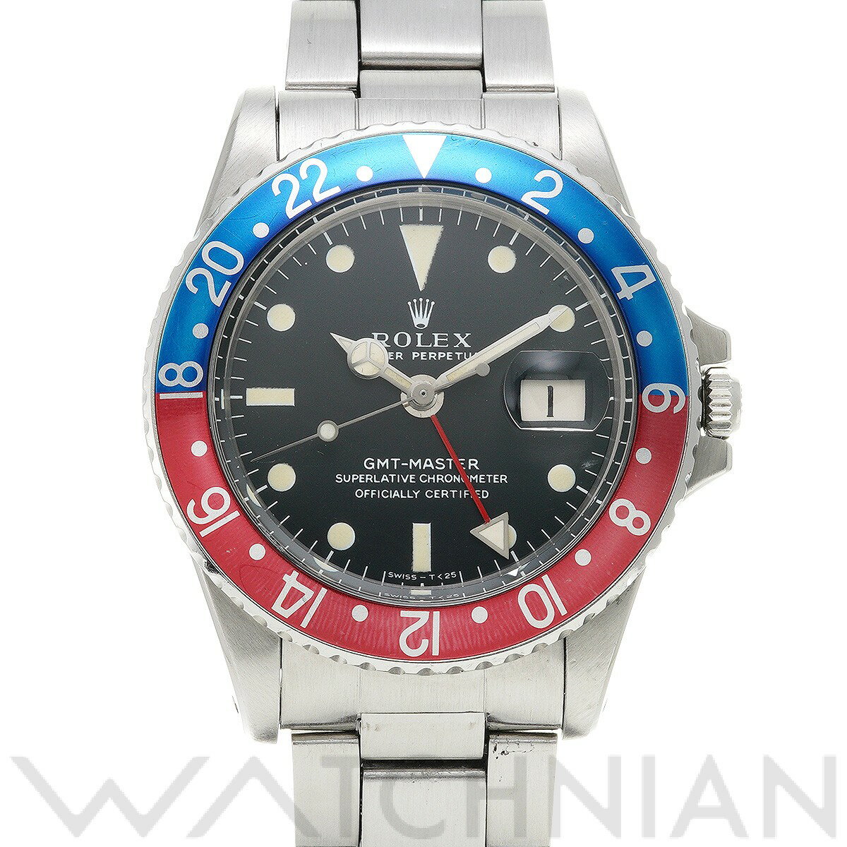 【全品ポイント2倍 5/30】【ローン60回払い無金利】【中古】 ロレックス ROLEX GMTマスター mark1 ロングE 1675 18番台(1968年頃製造) ブラック メンズ 腕時計