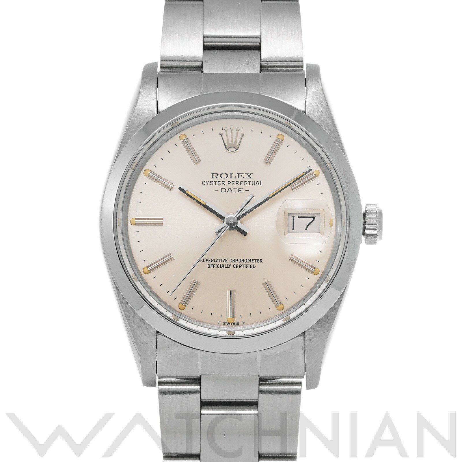 【中古】 ロレックス ROLEX オイスターパーペチュアル デイト 34 15000 85番台(1984年頃製造) シルバー メンズ 腕時計