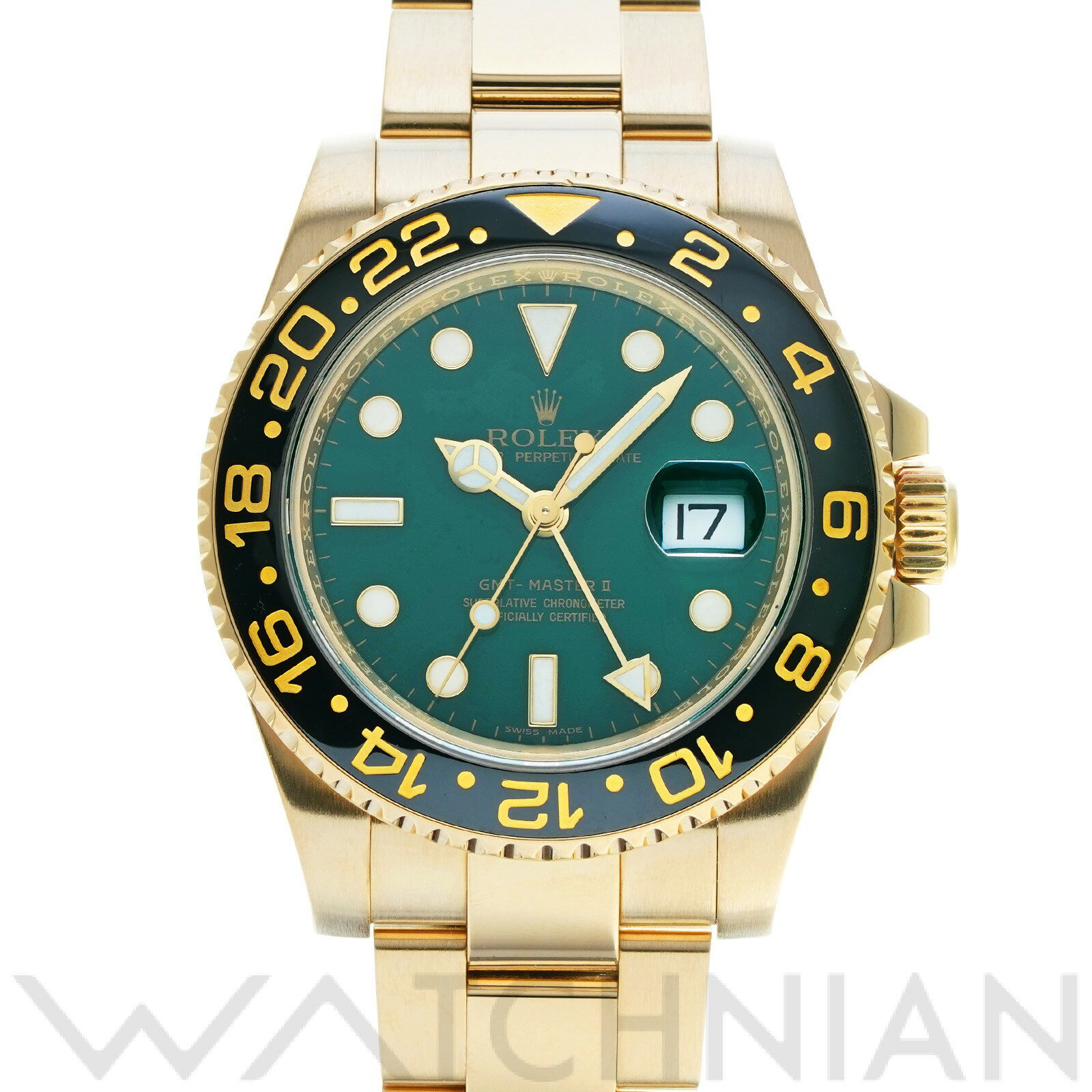 【中古】 ロレックス ROLEX GMTマスターII 116718LN Z番(2006年頃製造) グリーン メンズ 腕時計