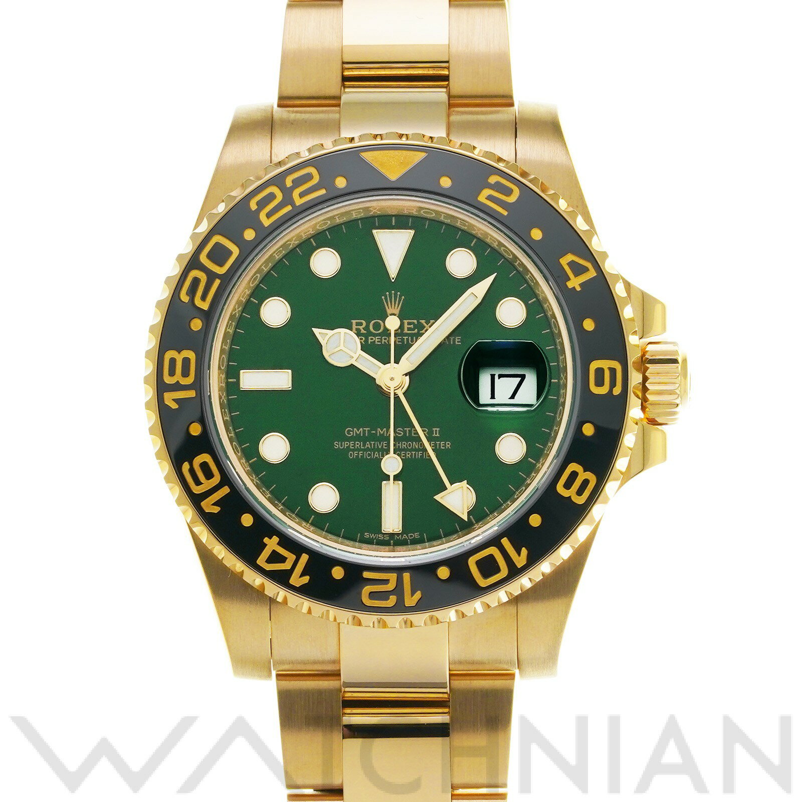 【中古】 ロレックス ROLEX GMTマスターII 116718LN ランダムシリアル グリーン  ...