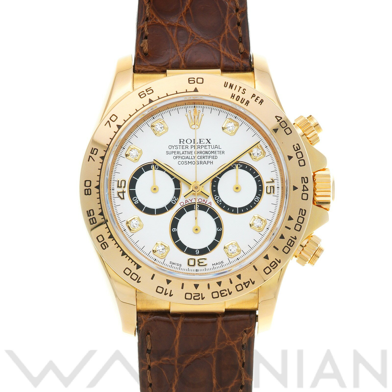 【中古】 ロレックス ROLEX コスモグラフ デイトナ 16518G N番(1991年頃製造) ホワイト/ダイヤモンド メンズ 腕時計