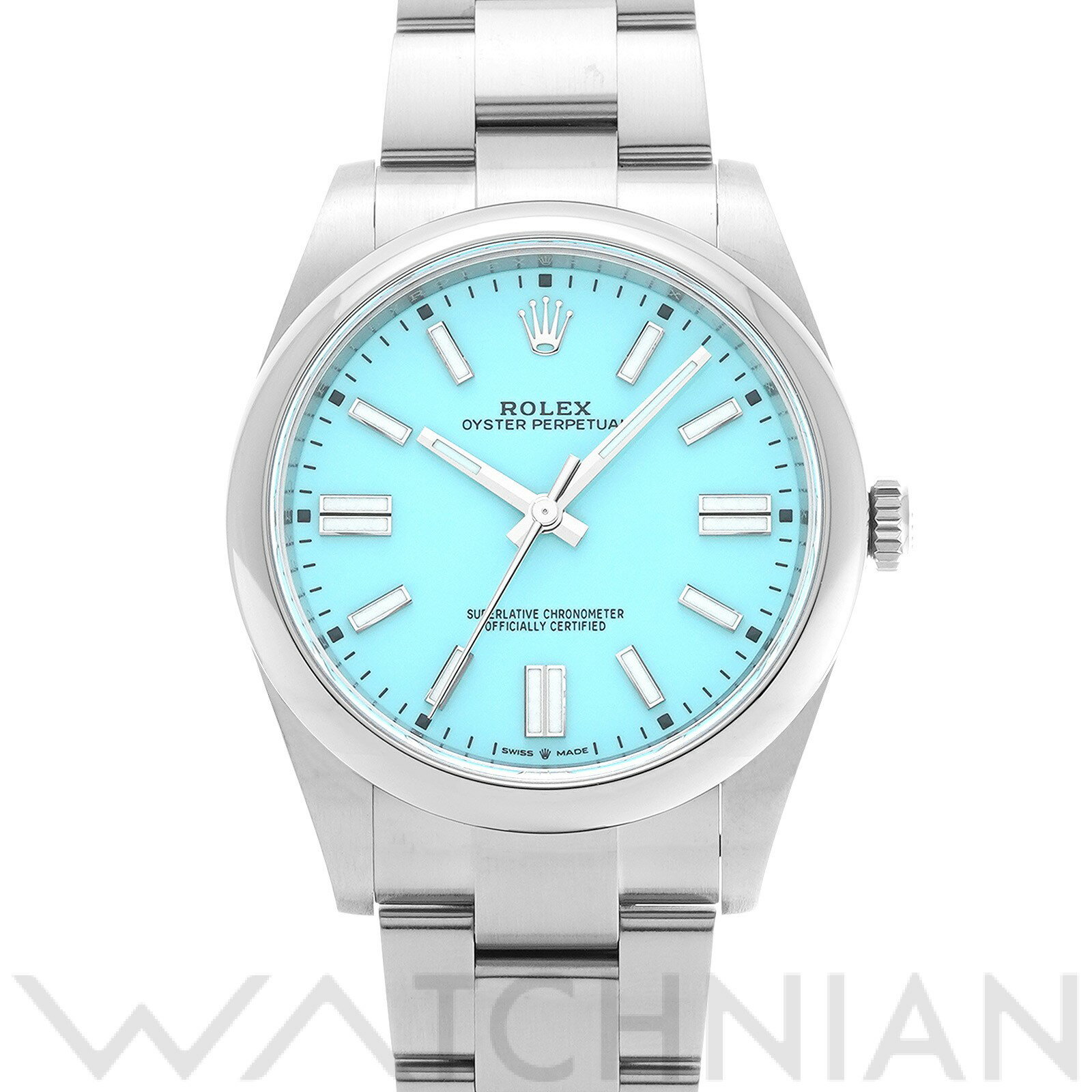 【中古】 ロレックス ROLEX オイスターパーペチュアル 41 124300 ランダムシリアル ターコイズブルー メンズ 腕時計
