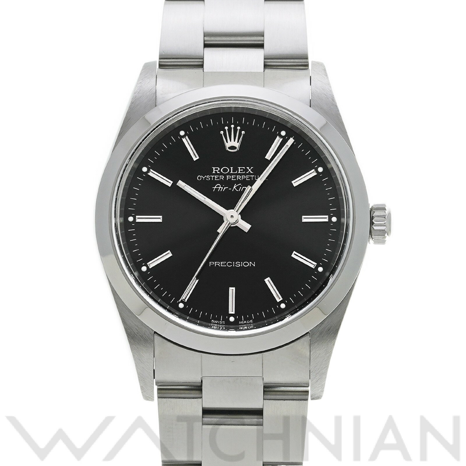 【中古】 ロレックス ROLEX エアキング 14000 P番(2000年頃製造) ブラック メンズ 腕時計