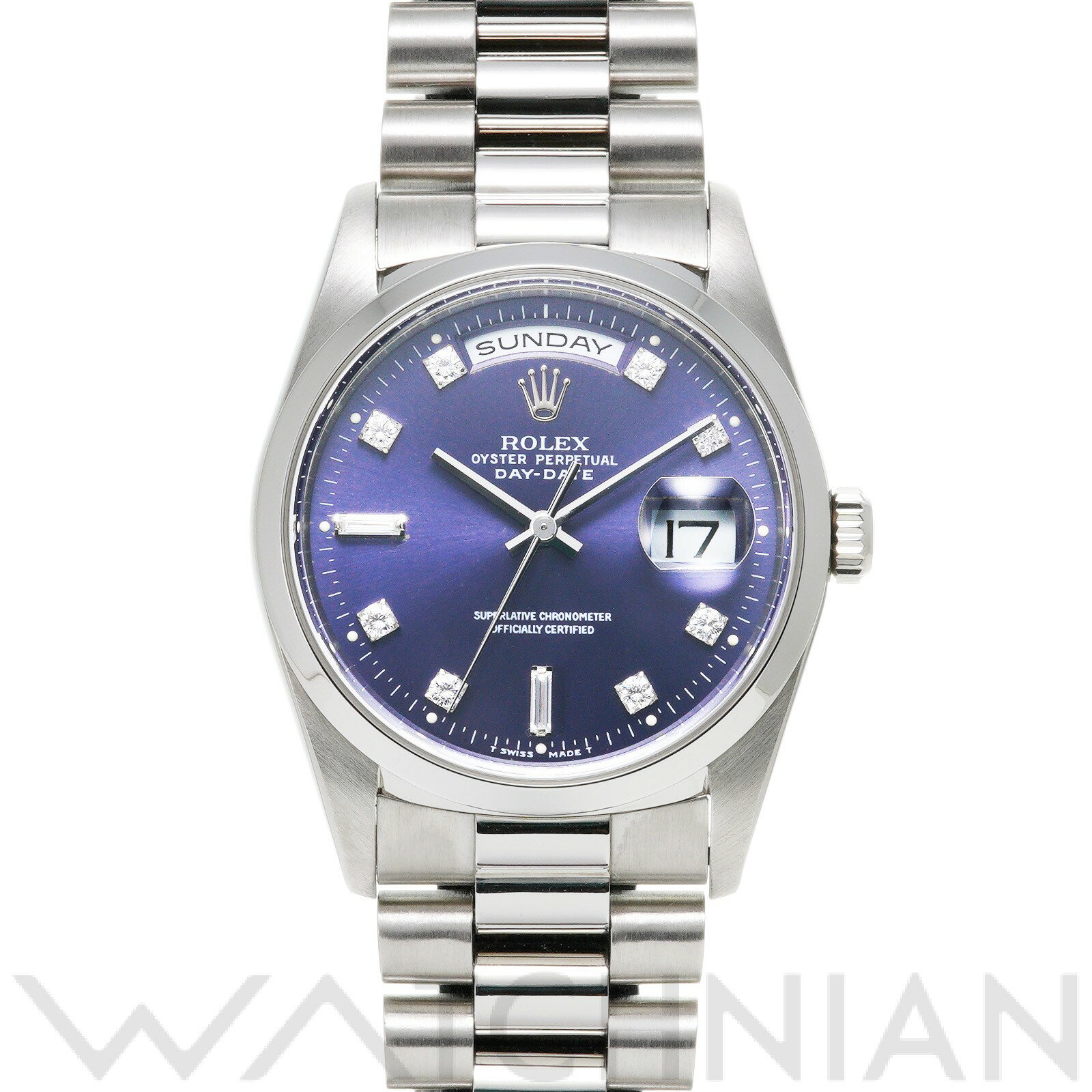 【中古】 ロレックス ROLEX デイデイト 36 18206A A番(1999年頃製造) パープル/ダイヤモンド メンズ 腕時計