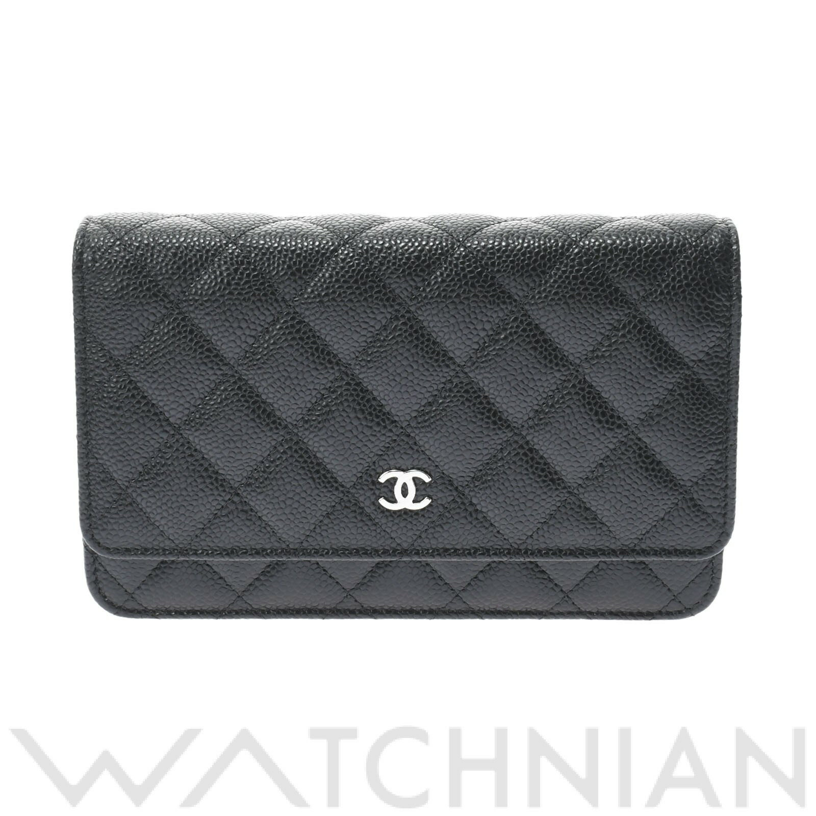 【未使用品】 シャネル CHANEL マトラッセ チェーンウォレット ブラック/シルバー金具 AP0250 キャビアスキン レディース ショルダーバッグのサムネイル