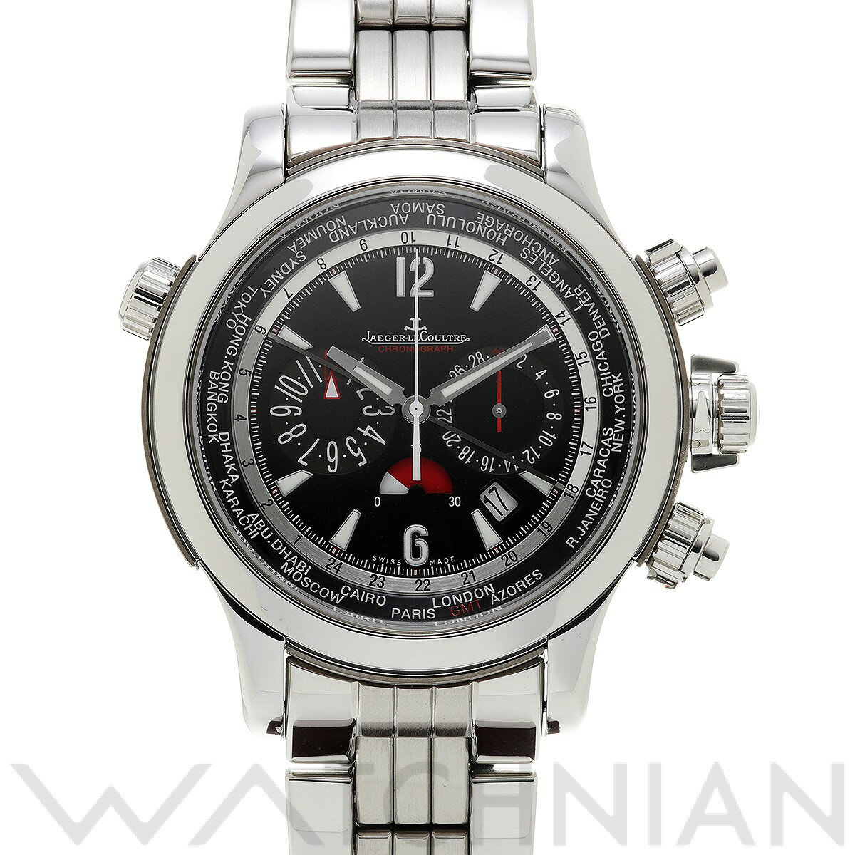 【中古】 ジャガー ルクルト JAEGER-LECOULTRE マスター コンプレッサー エクストリーム ワールド クロノグラフ Q1768170 ブラック メンズ 腕時計のサムネイル
