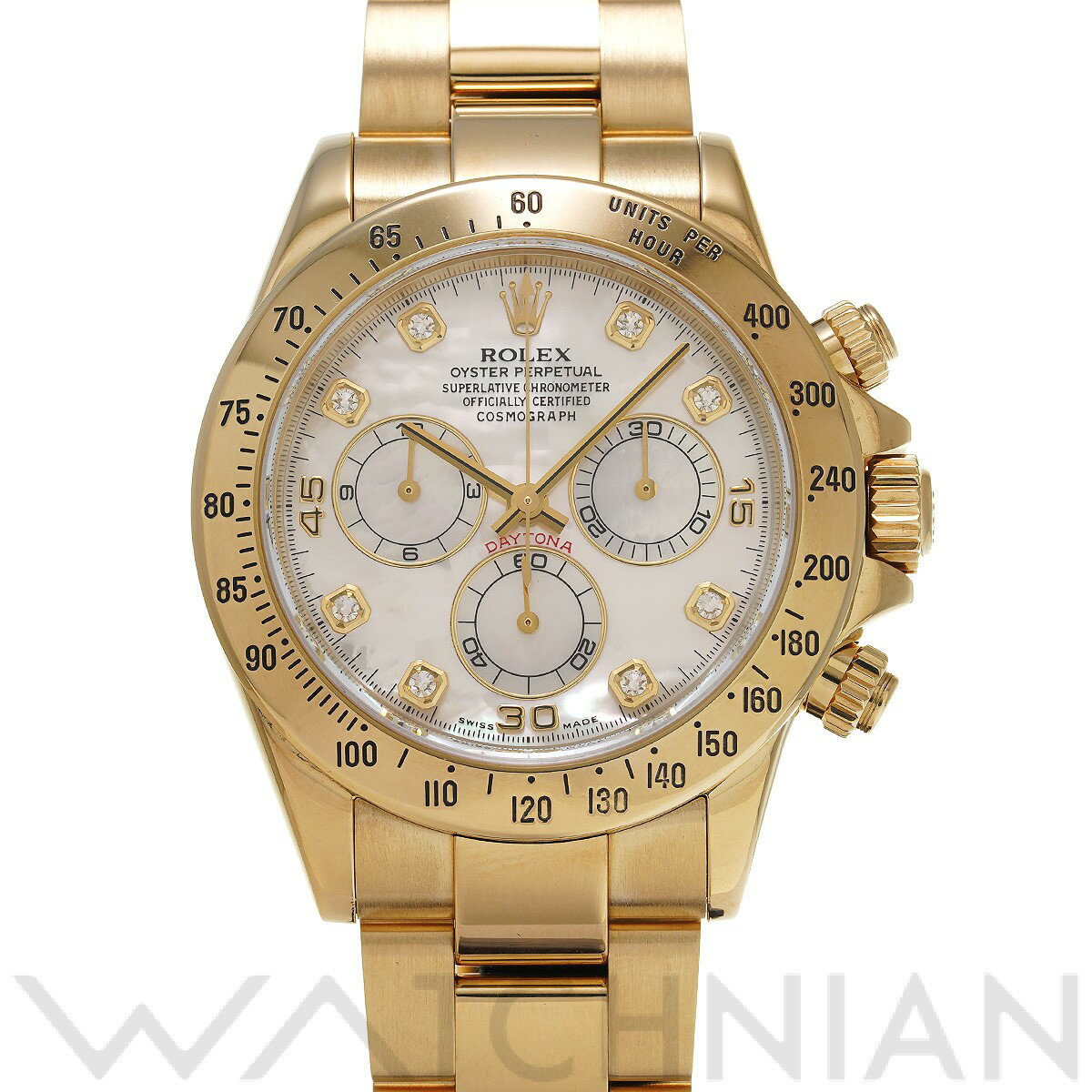 【中古】 ロレックス ROLEX コスモグラフ デイトナ 116528NG F番(2003年頃製造) ホワイトシェル/ダイヤモンド メンズ 腕時計
