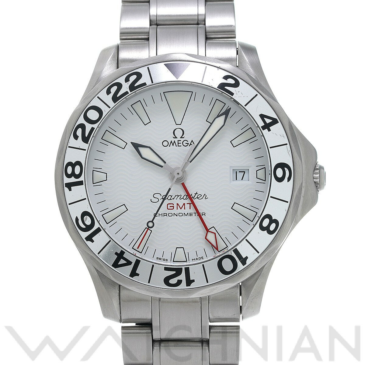 【中古】 オメガ OMEGA シーマスター 300 GMT 2538.20 ホワイト メンズ 腕時計