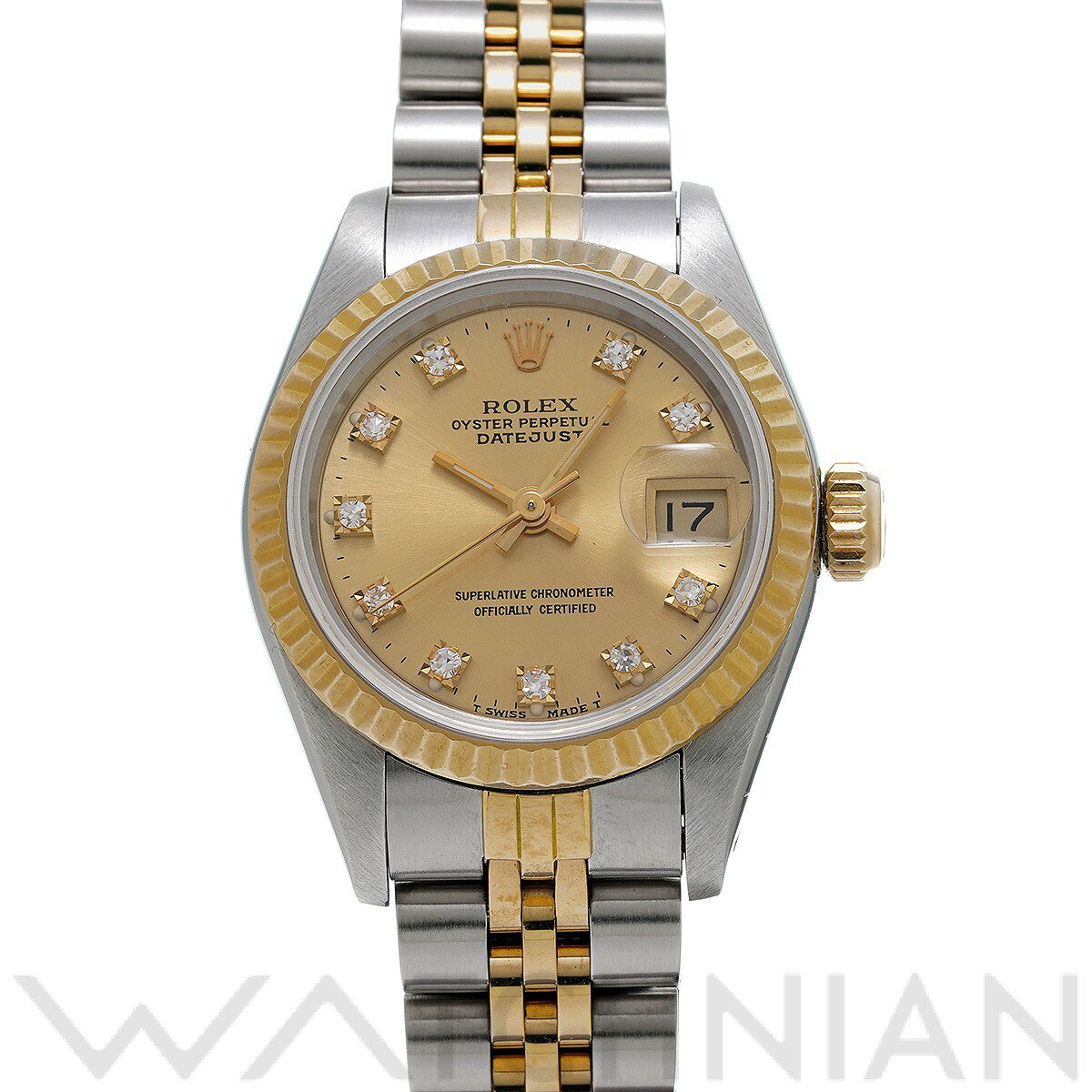 【中古】 ロレックス ROLEX デイトジャスト 69173G 97番台(1986年頃製造) シャンパン/ダイヤモンド レディース 腕時計