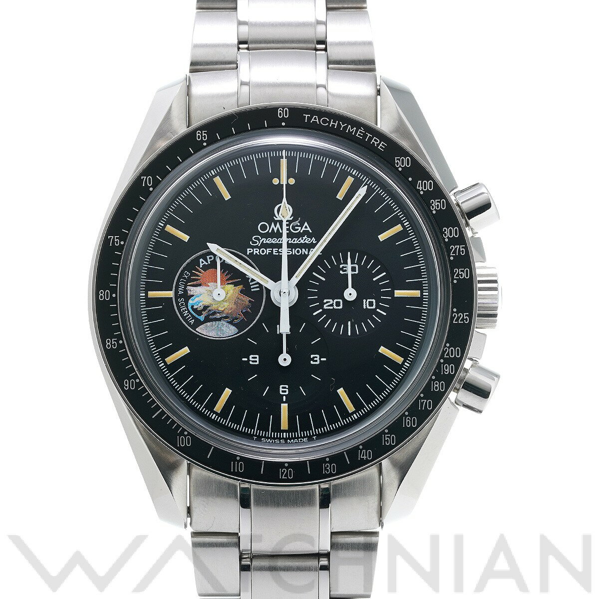 【中古】 オメガ OMEGA スピードマスター プロフェッショナル ムーンウォッチ アポロ13号 25周年 3595.52 ブラック メンズ 腕時計