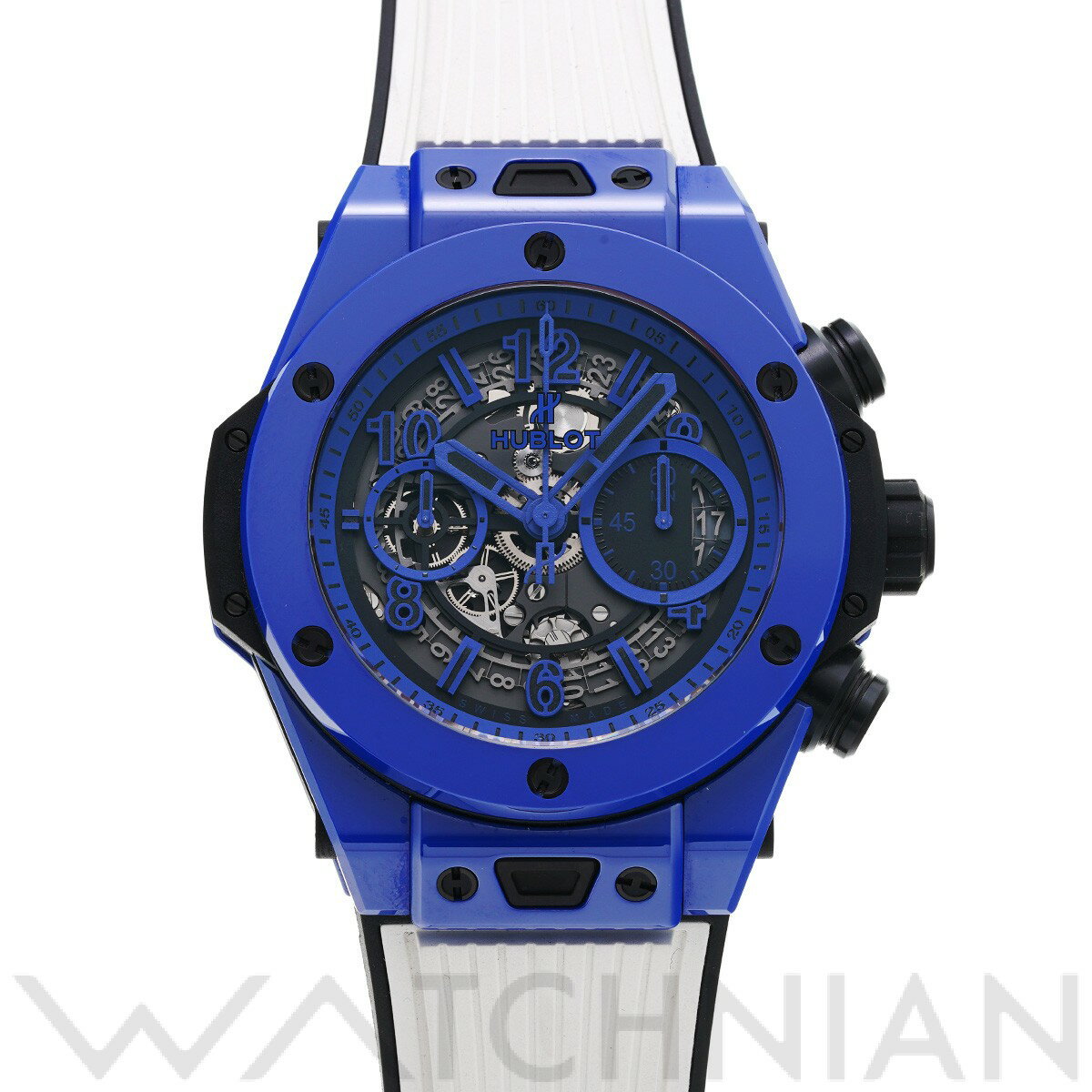 【中古】 ウブロ HUBLOT ビッグバン ウニコ ブルーマジック 411.ES.5119.RX マットブラック/ブルースケルトン メンズ 腕時計